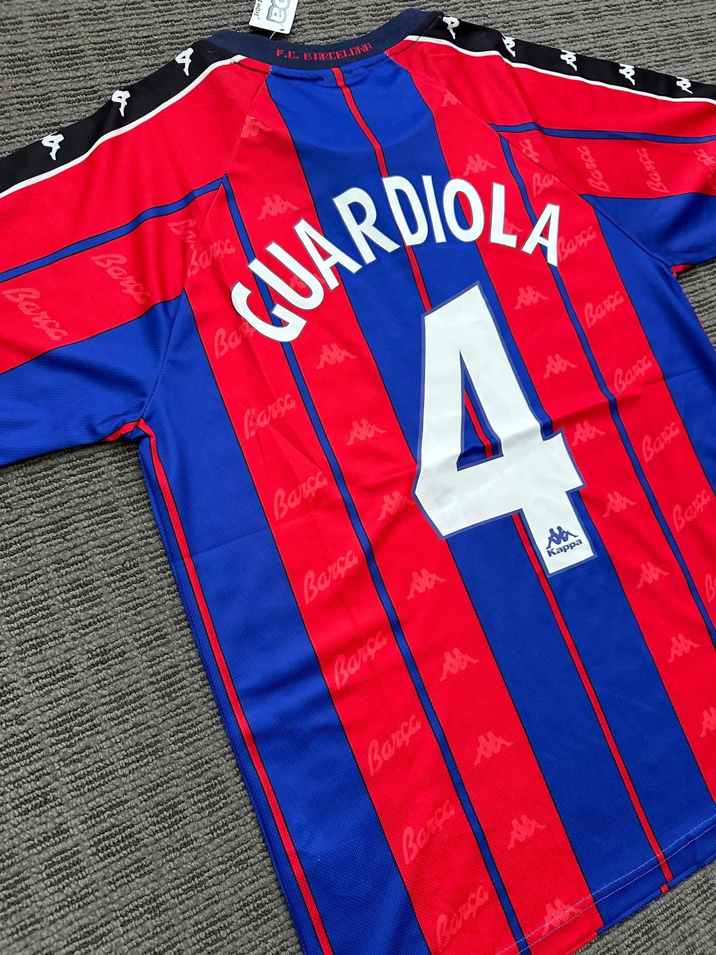 Soccer Jersey Barcelona Retro Home Blue Red Pep Guardiola #4 96/97 Shirt Men