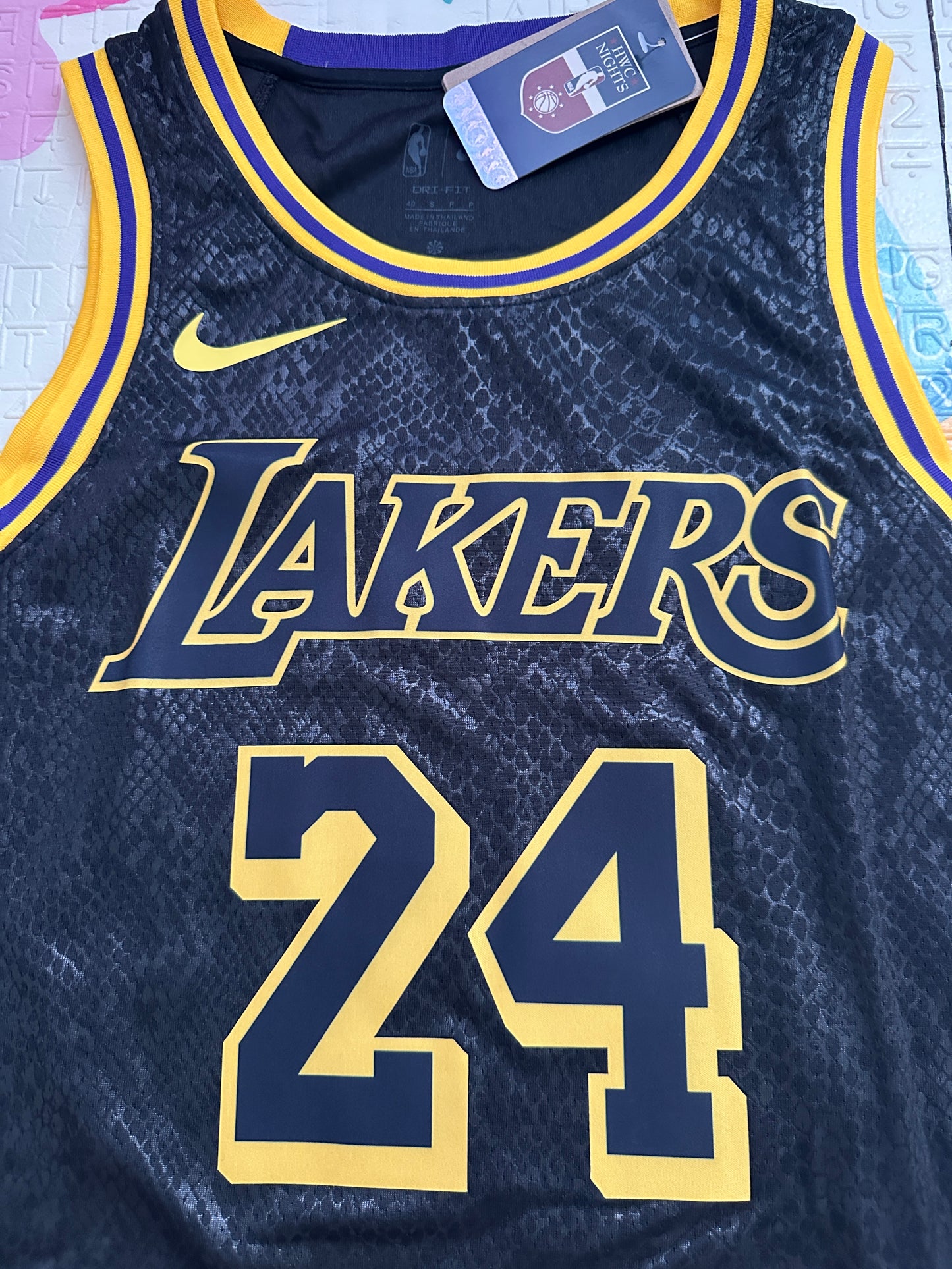 Kobe Bryant #24 Los Angeles Lakers Black Gold Basketball Jersey Men’s Size Shirt