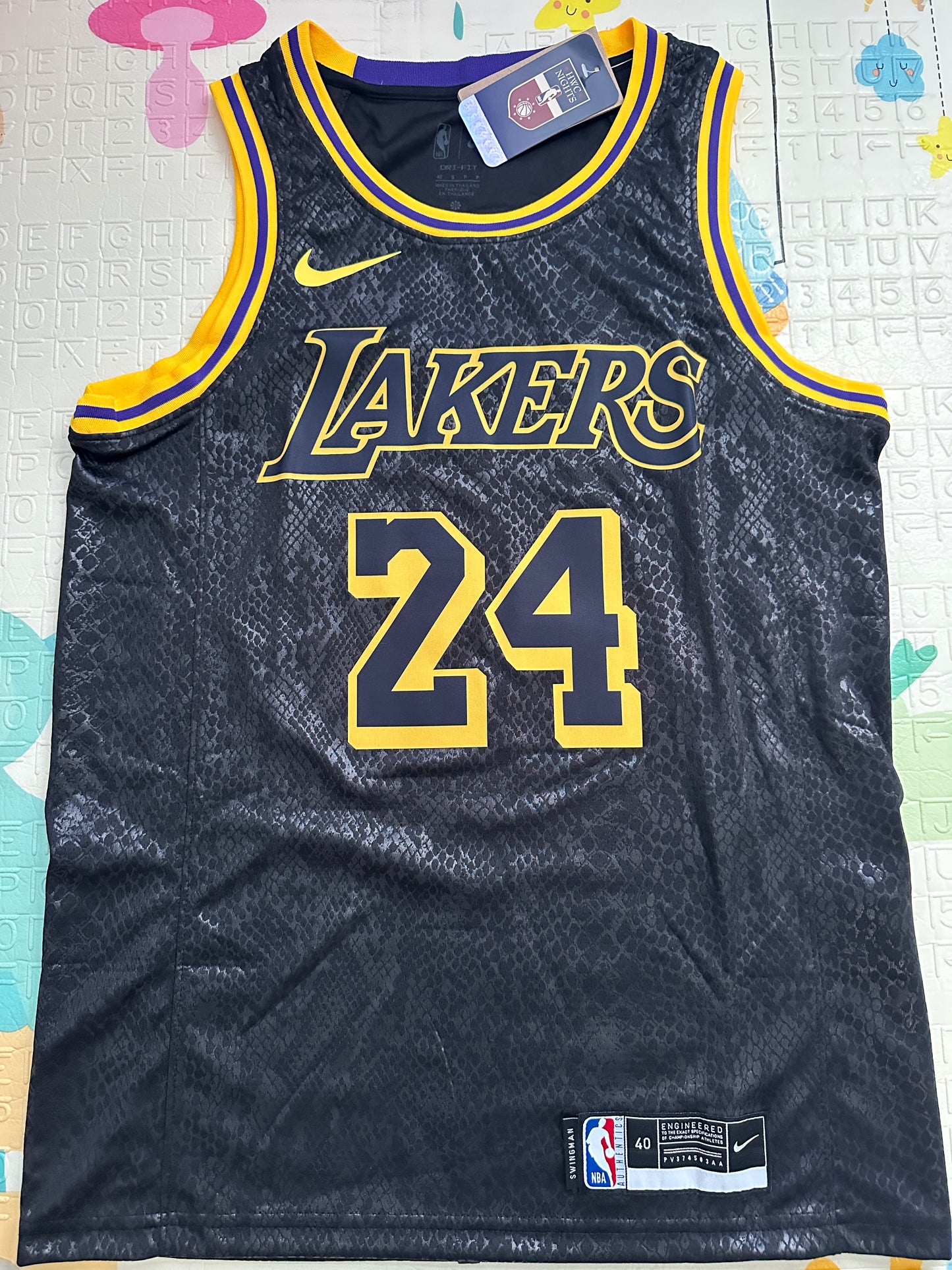 Kobe Bryant #24 Los Angeles Lakers Black Gold Basketball Jersey Men’s Size Shirt