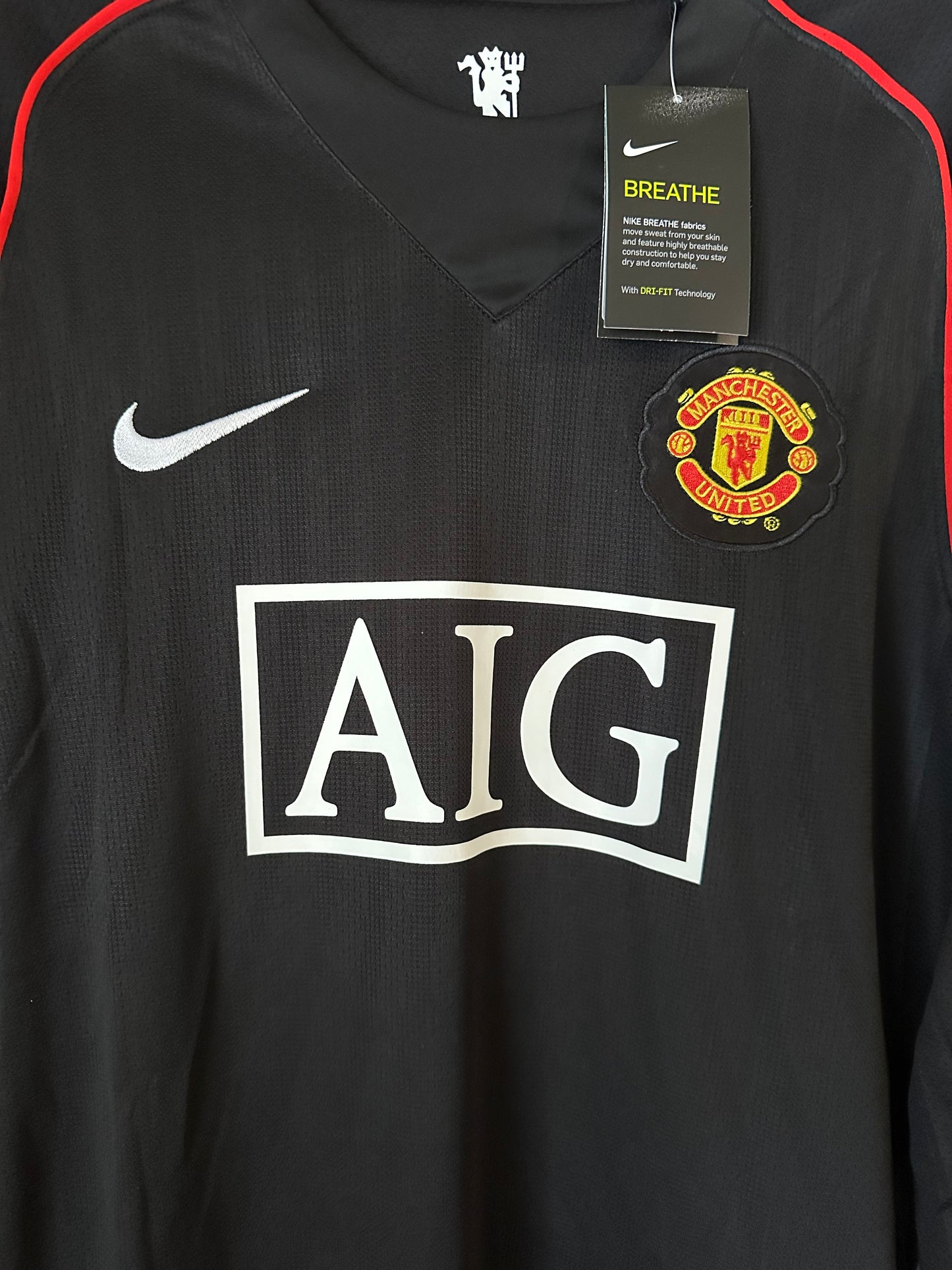 Manchester United Cristiano Ronaldo #7 07/08 Black Away Long Sleve Soccer Jersey