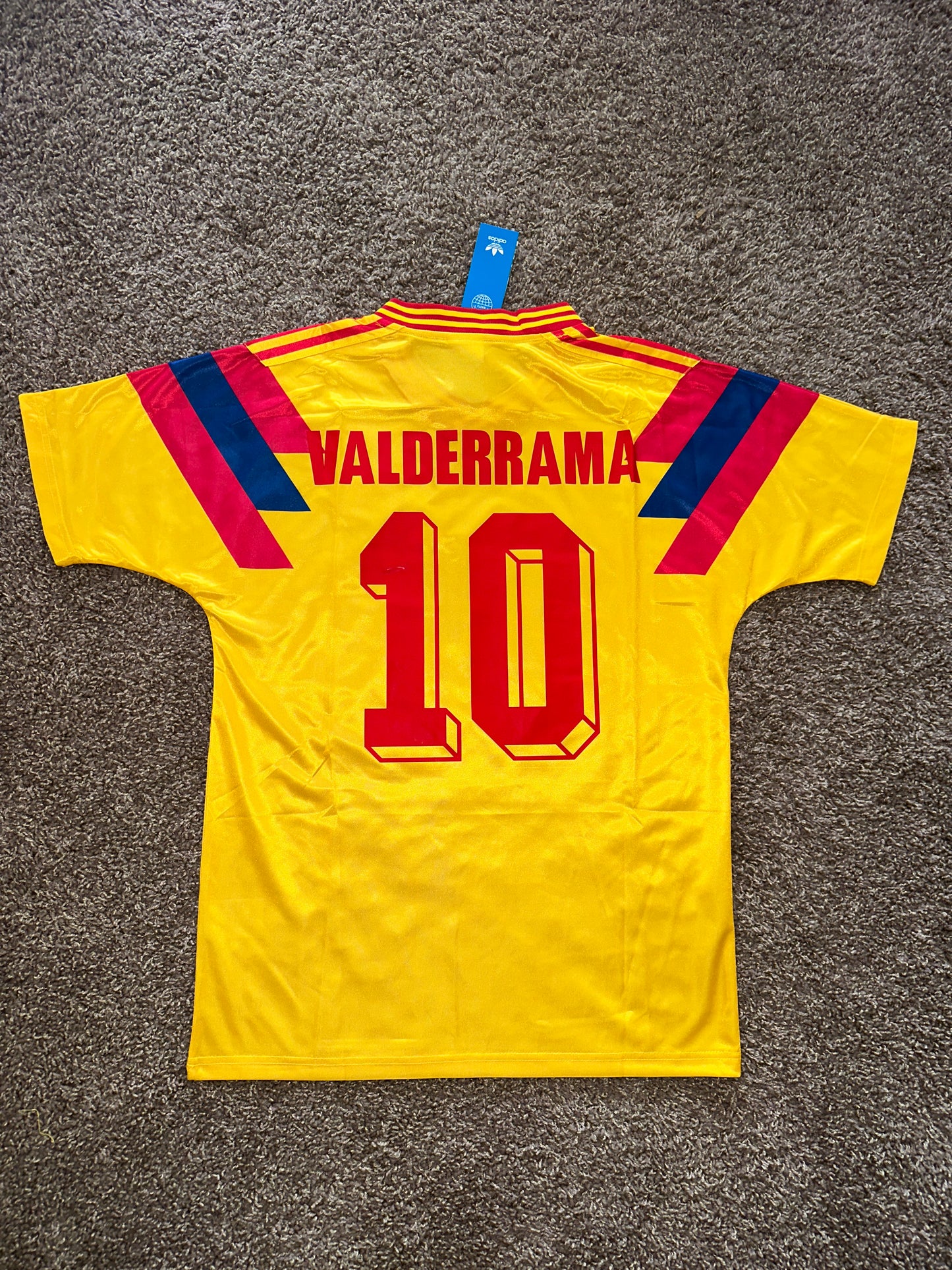 Colombia Carlos Valderrama Retro Soccer Jersey Yellow 1990 FWC Men Size