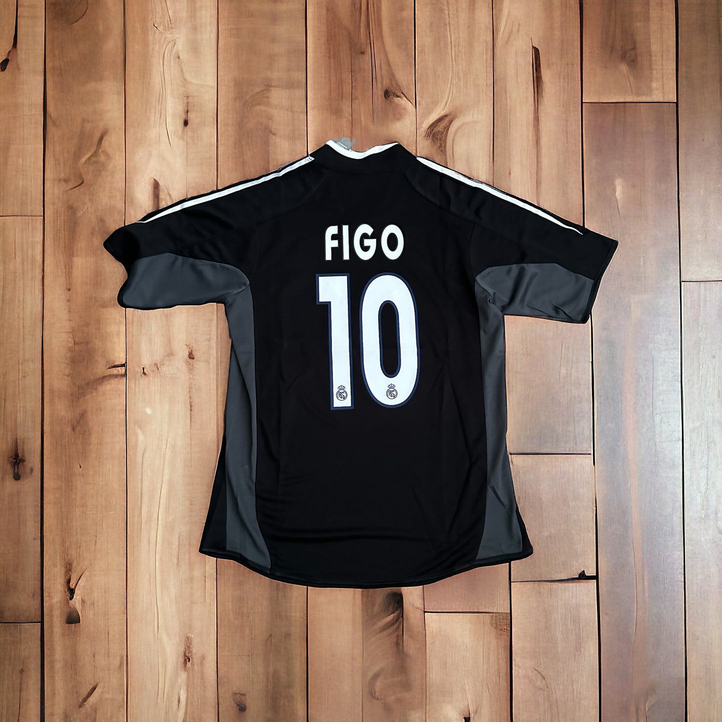 Soccer Jersey Luis Figo 10 Retro Real Madrid Away Black 04/05 Shirt Football Men