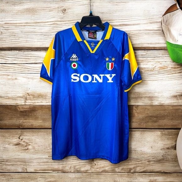Juventus #10 Alessandro Del Piero 1995/96 Retro Soccer Jersey Away Blue Men Size