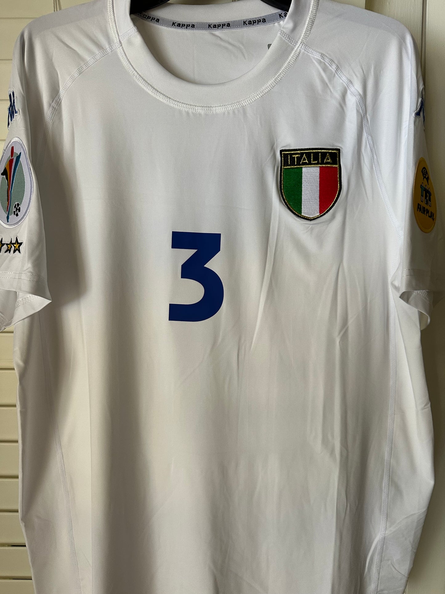 Italy Paolo Maldini #3 Retro Soccer Jersey Eurocup 2000 Away white Men size