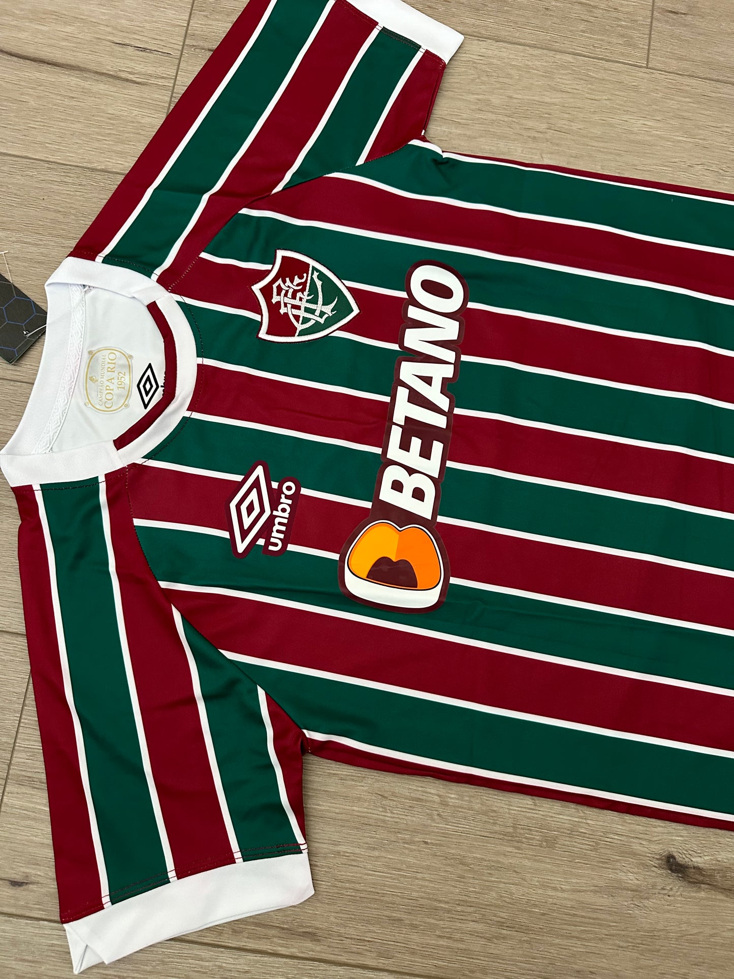 Fluminense Marcelo Soccer Jersey Home Red Green Brazil Men Size