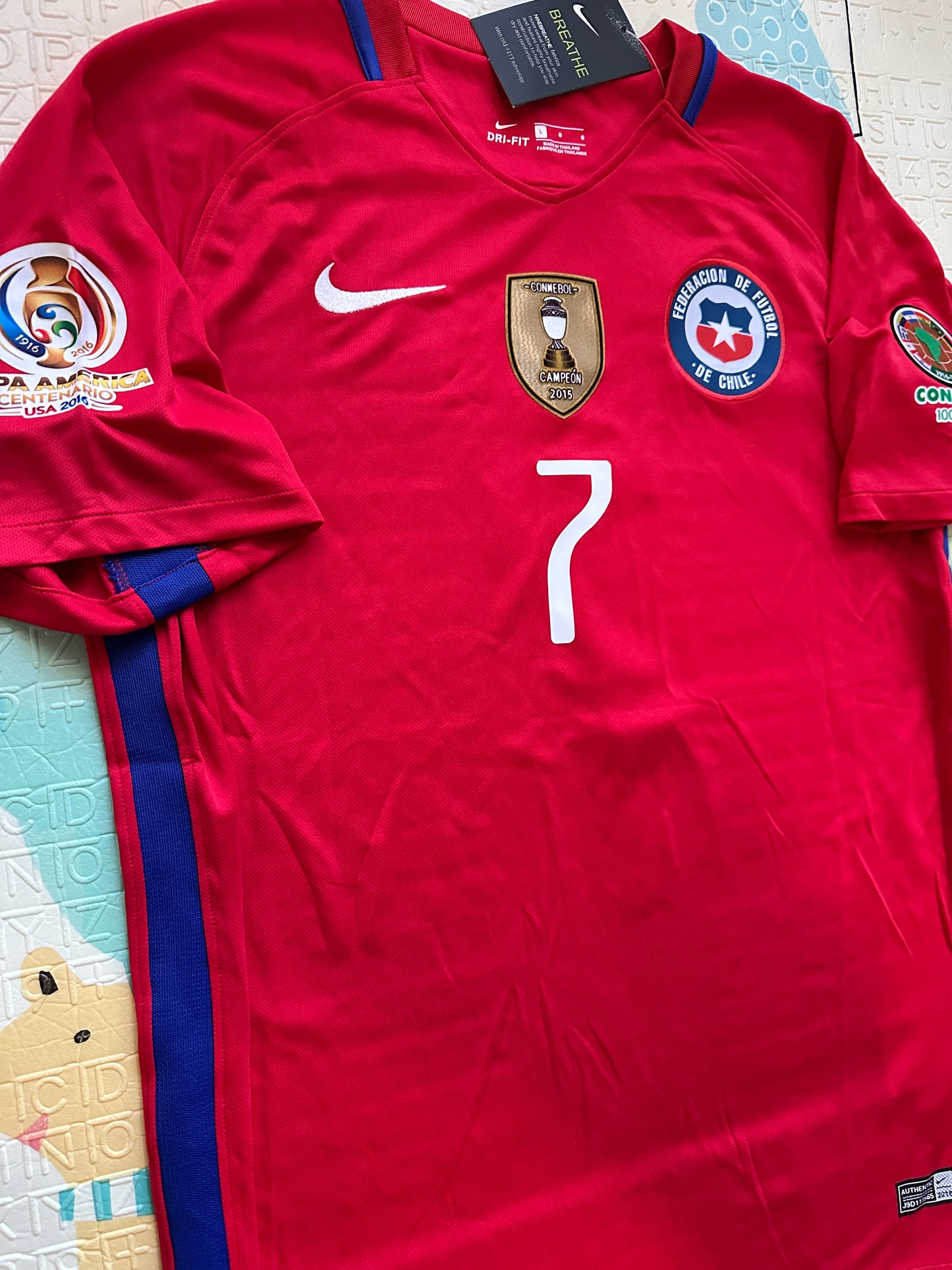Chile Alexis Sanchez Soccer Jersey 2016 Final Home Red Men