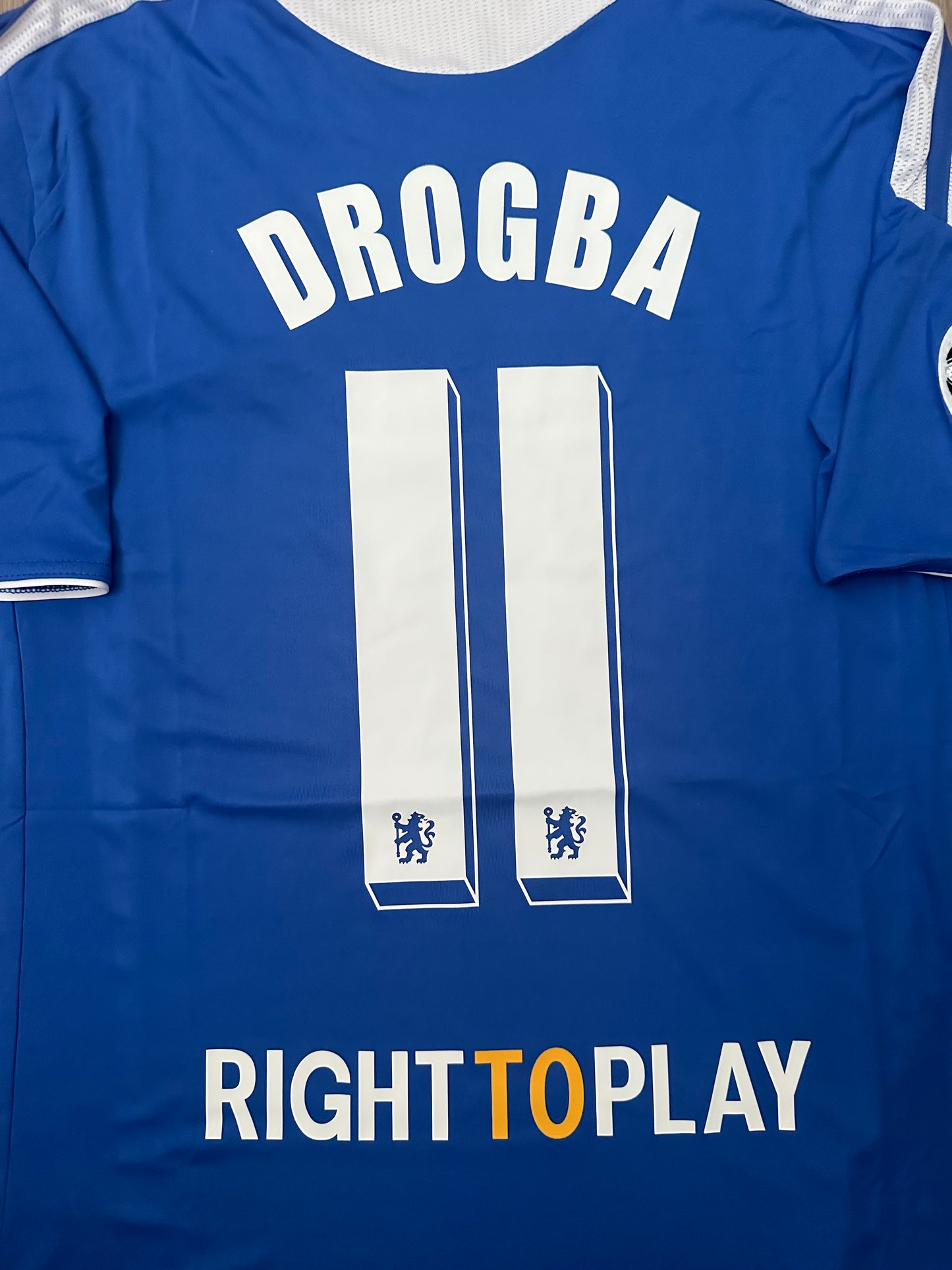 Chelsea Didier Drogba Final Champions Soccer Jersey 2012 Blue Size Regular Men