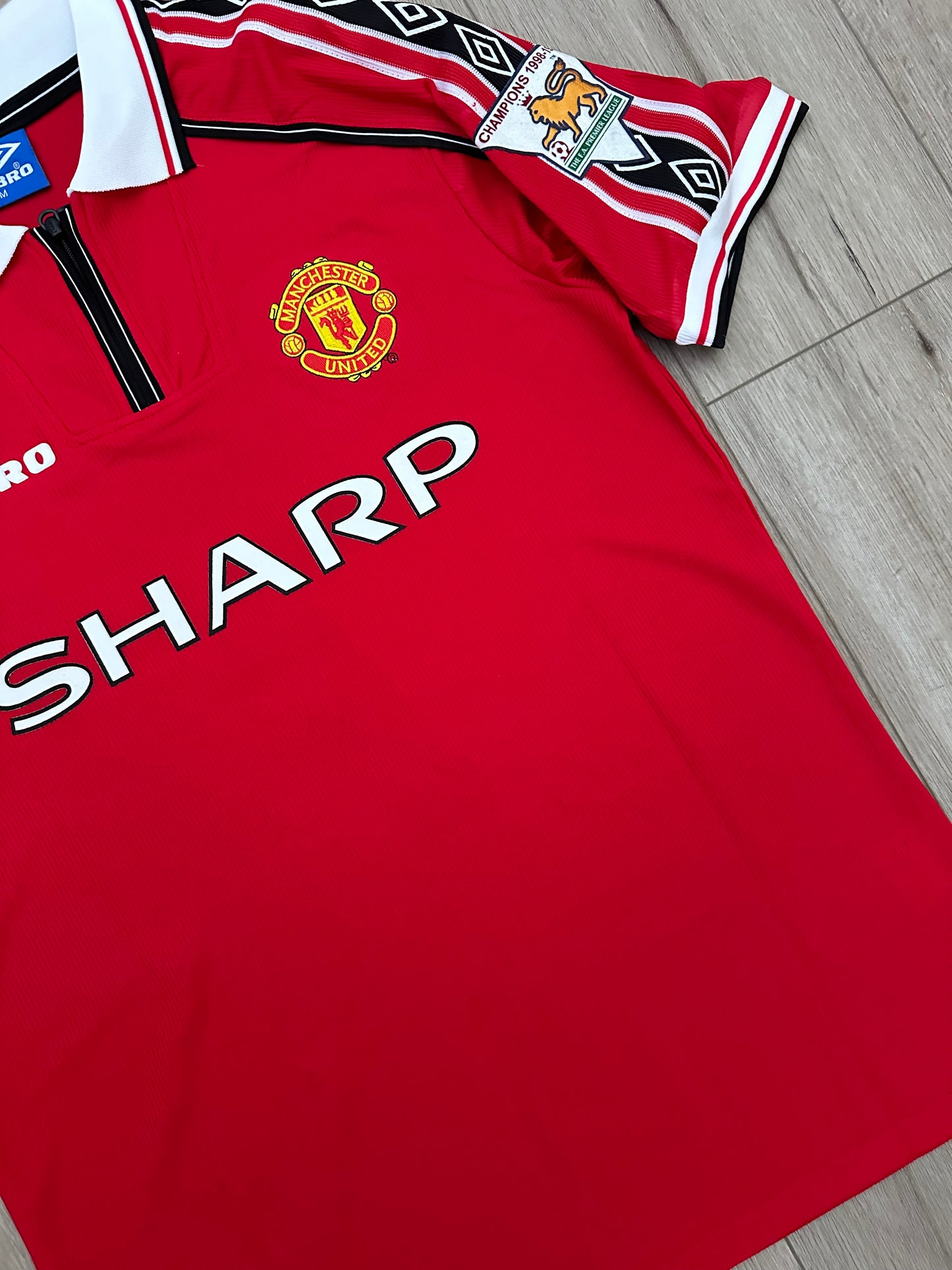 Manchester United 98/99 Retro David Beckham 7 Red Home Football Shirt Men Size