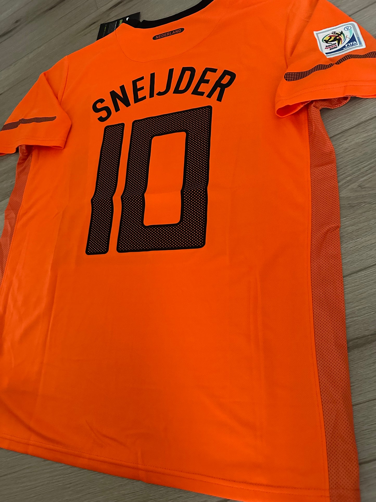 Nederland Wesley Sneijder Soccer Jersey 2010 FWC Final Orange Men’s Regular Size