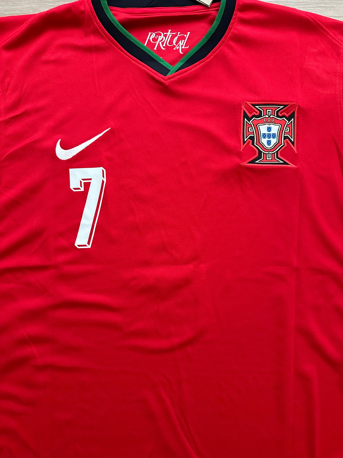 Portugal Soccer Jersey Cristiano Ronaldo #7 Home Red 2024 Eurocup Men Football