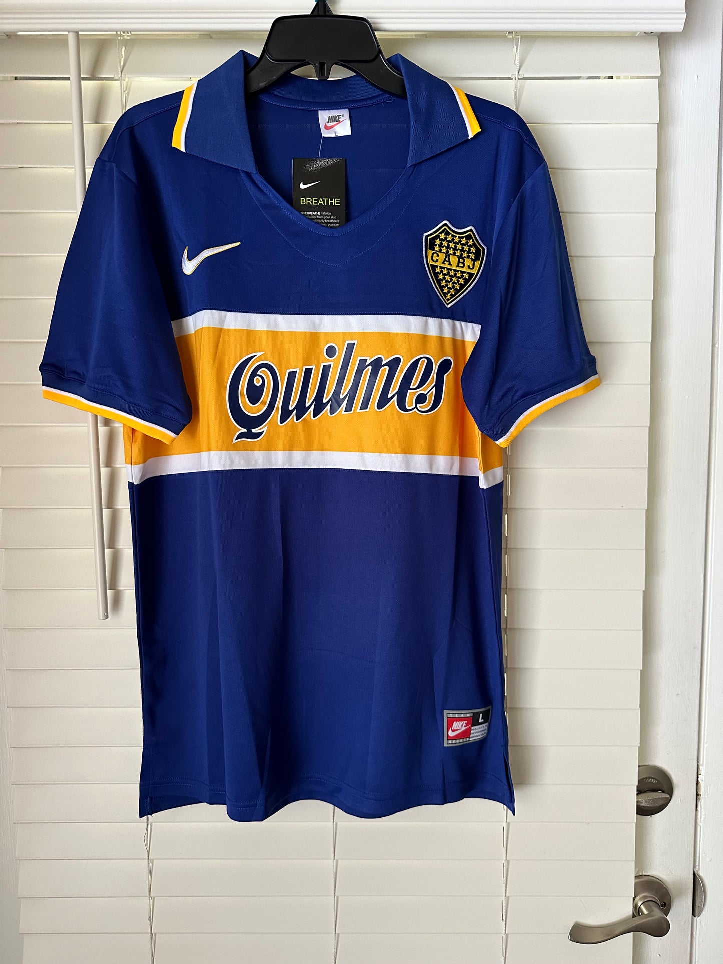 Maradona #10 Boca Juniors Soccer Jersey 96/97 Retro Home Blue Men Size Shirt