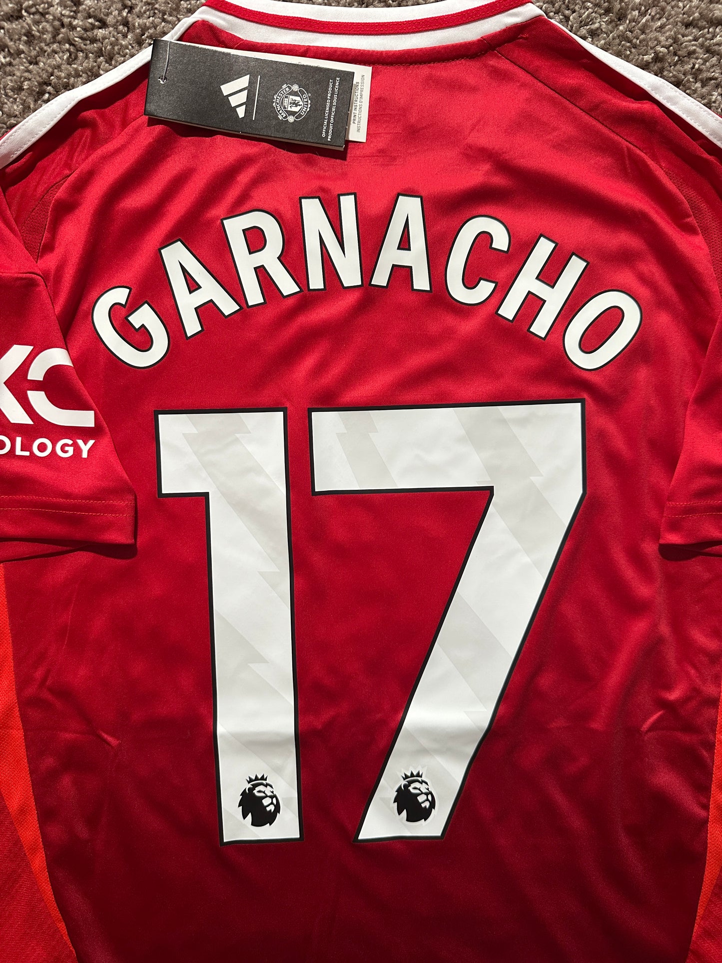Manchester United 24/25 Home Soccer Jersey Red Garnacho 17 Premier