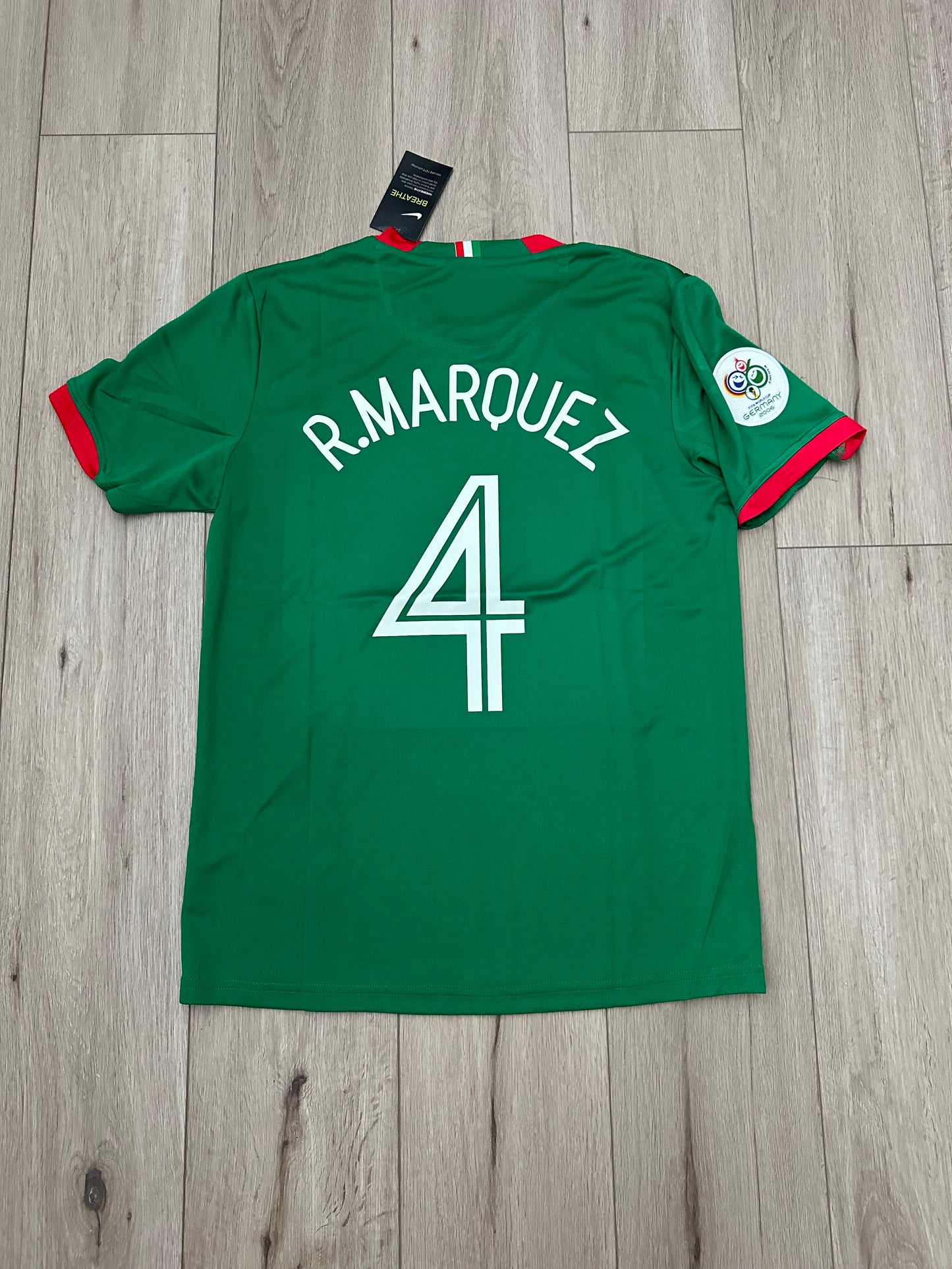 Mexico 2006 FWC Rafael Marquez 4 Retro Soccer Jersey Green Home Men’s Size Shirt