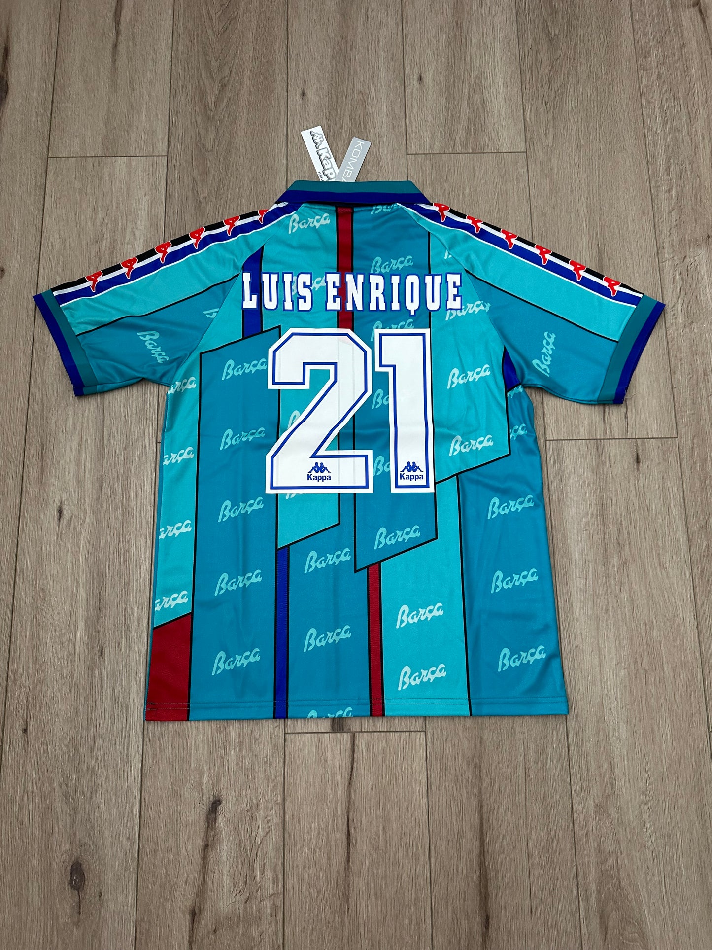 Barcelona 96/97 Luis Enrique #21 Retro Away Jersey Blue Men’s Size