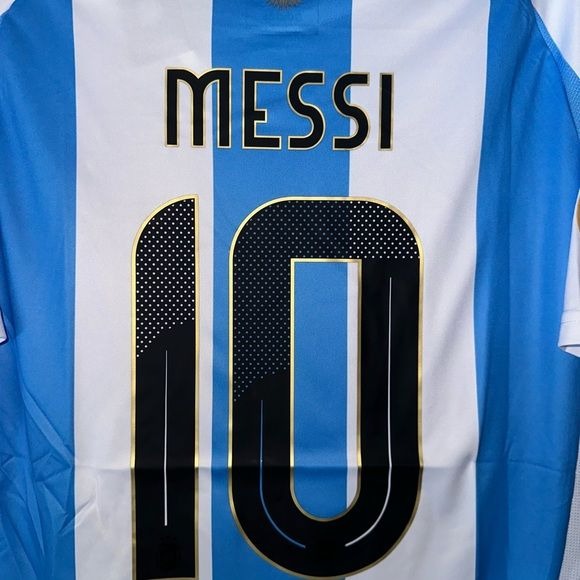 Argentina Lionel Messi #10 Soccer Jersey 2024 Final Cup Home Blue Men Size Shirt