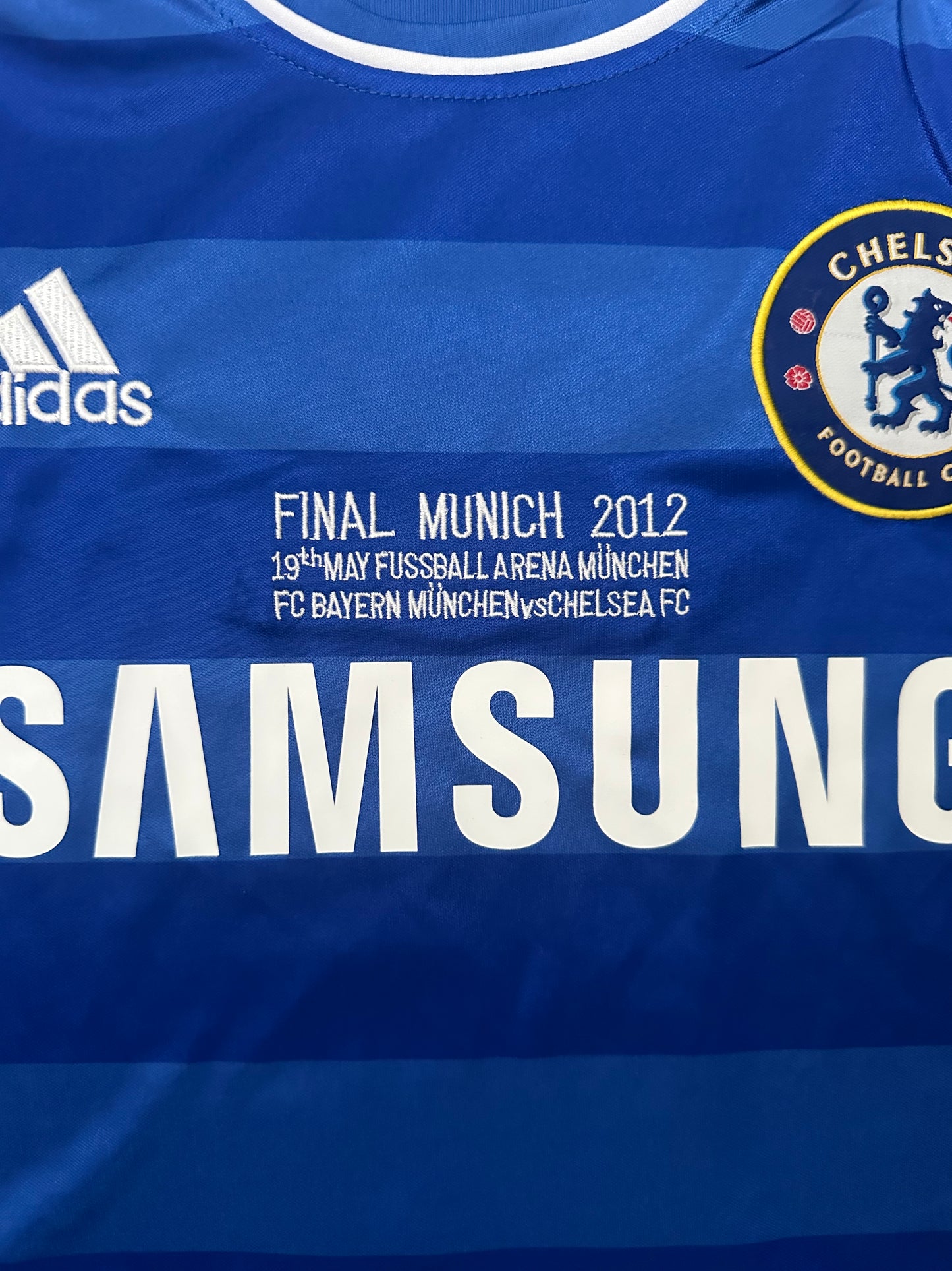 Chelsea Didier Drogba Final Champions Soccer Jersey 2012 Blue Size Regular Men