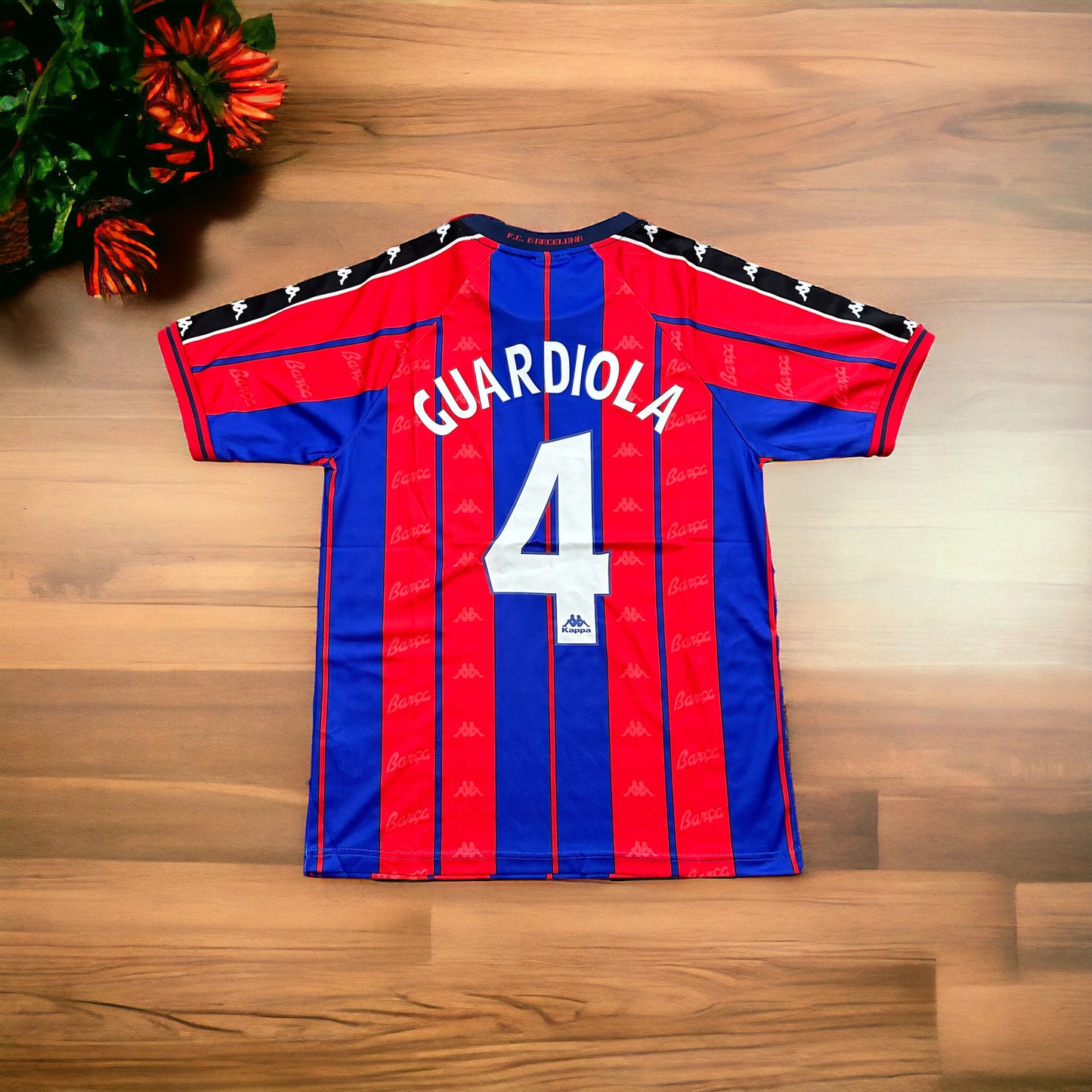 Soccer Jersey Barcelona Retro Home Blue Red Pep Guardiola #4 96/97 Shirt Men