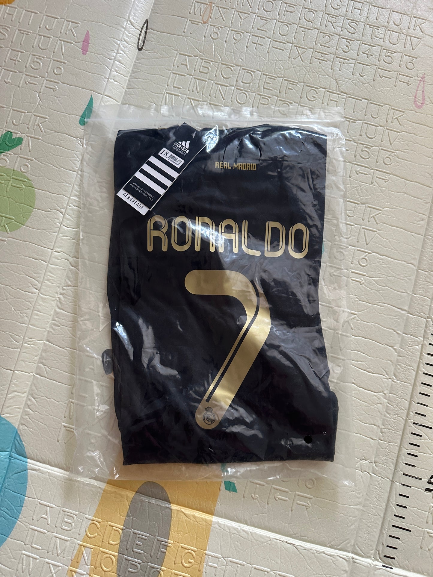 Real Madrid 11/12 Retro Kids Soccer Jersey Cristiano Ronaldo CR7 #7 Black Gold
