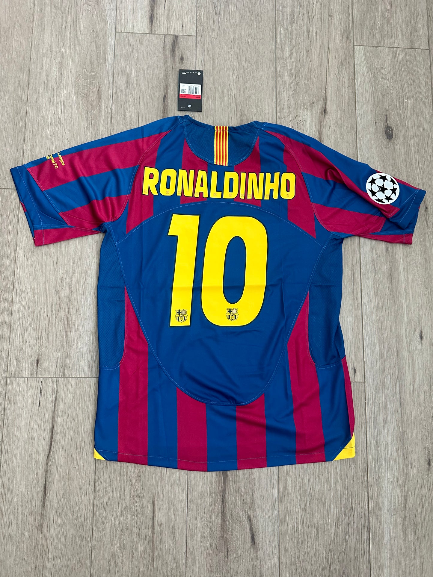 Barcelona Final 2006 Ronaldinho Gaucho #10 Soccer Jersey UCL Size Regula Men