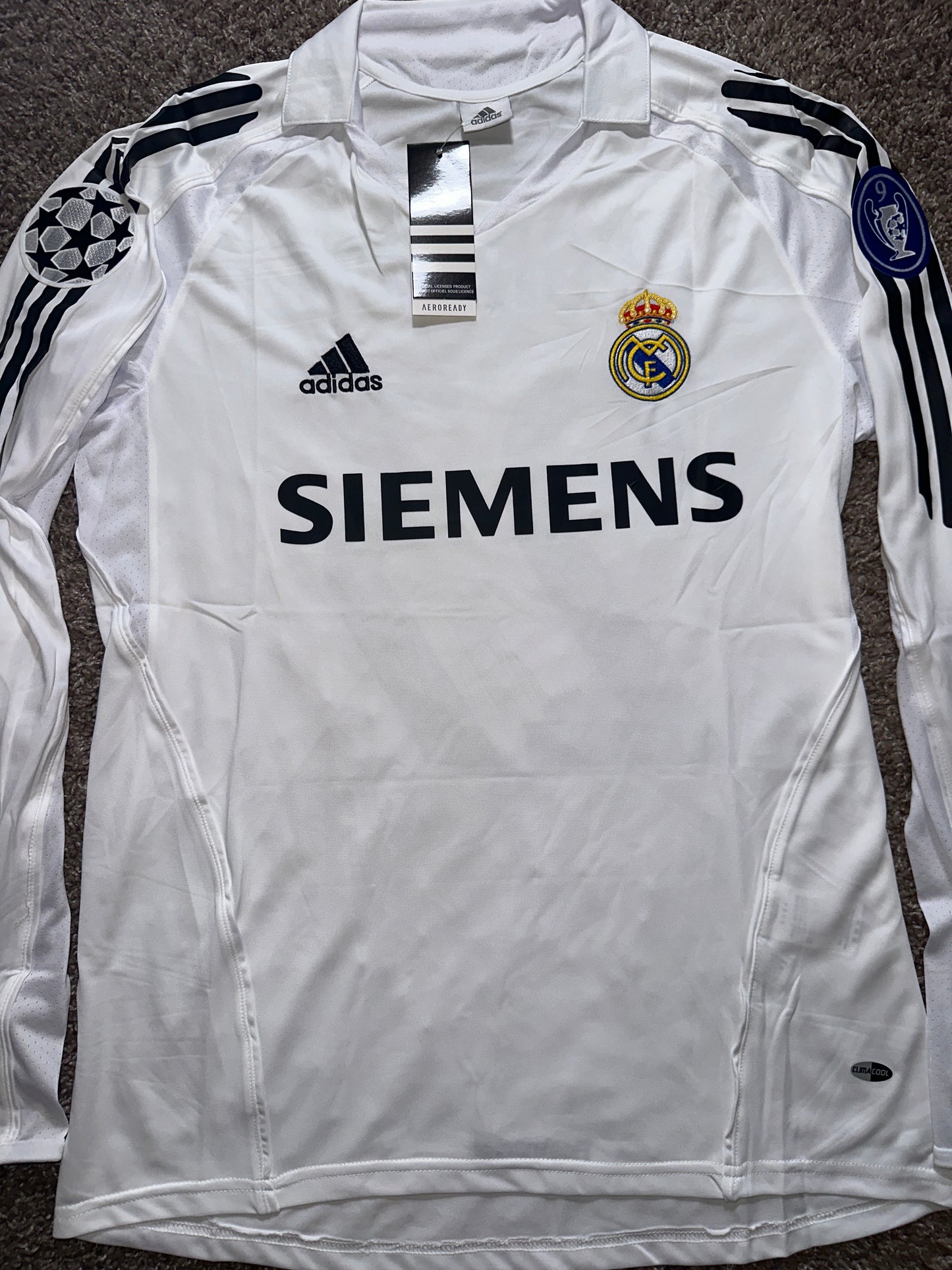 Real Madrid Beckham #23 Soccer Jersey Retro white Long Sleeves