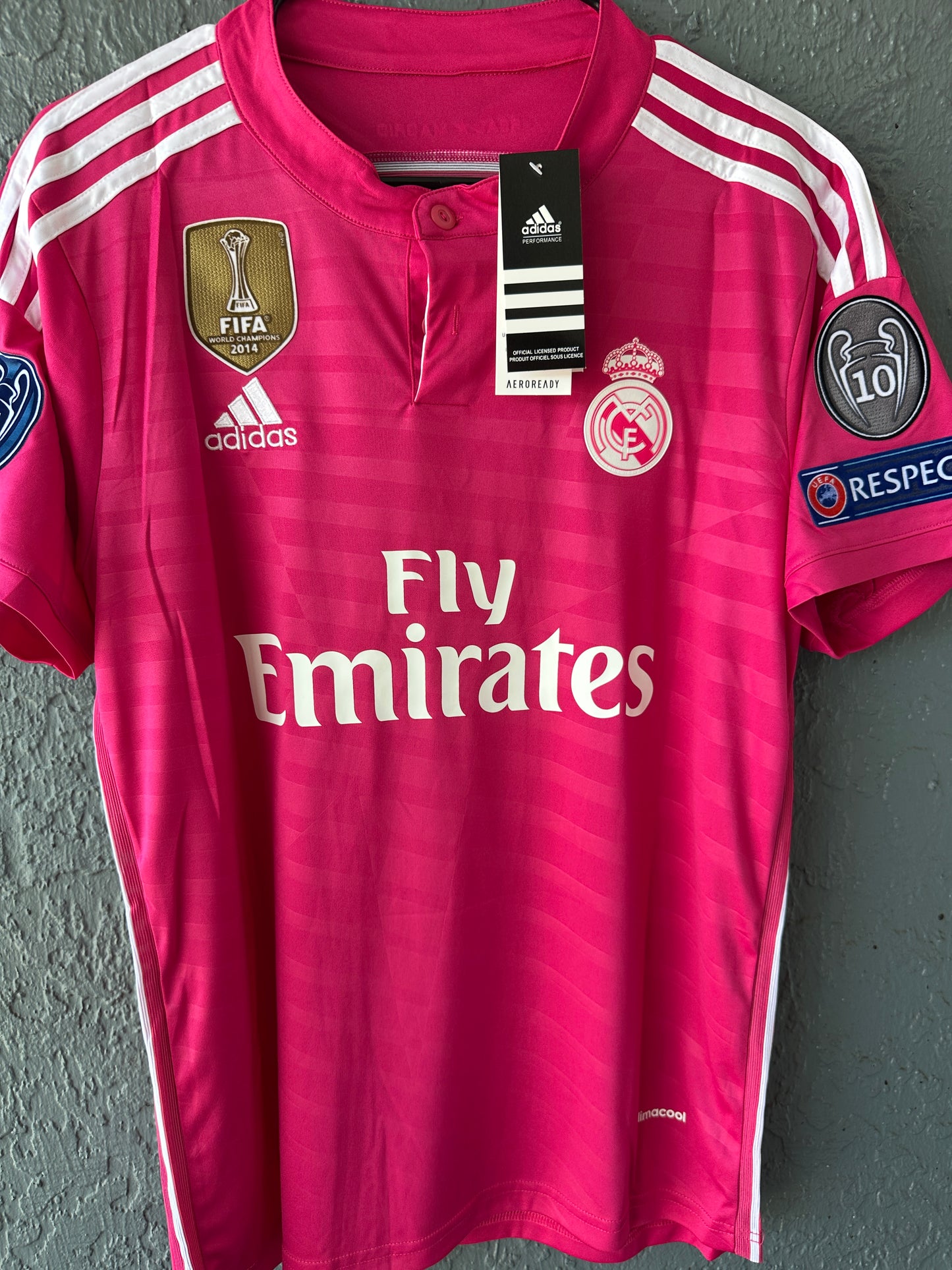 Real Madrid 14/15 Cristiano Ronaldo #7 Soccer Jersey Pink Champions Men Shirt