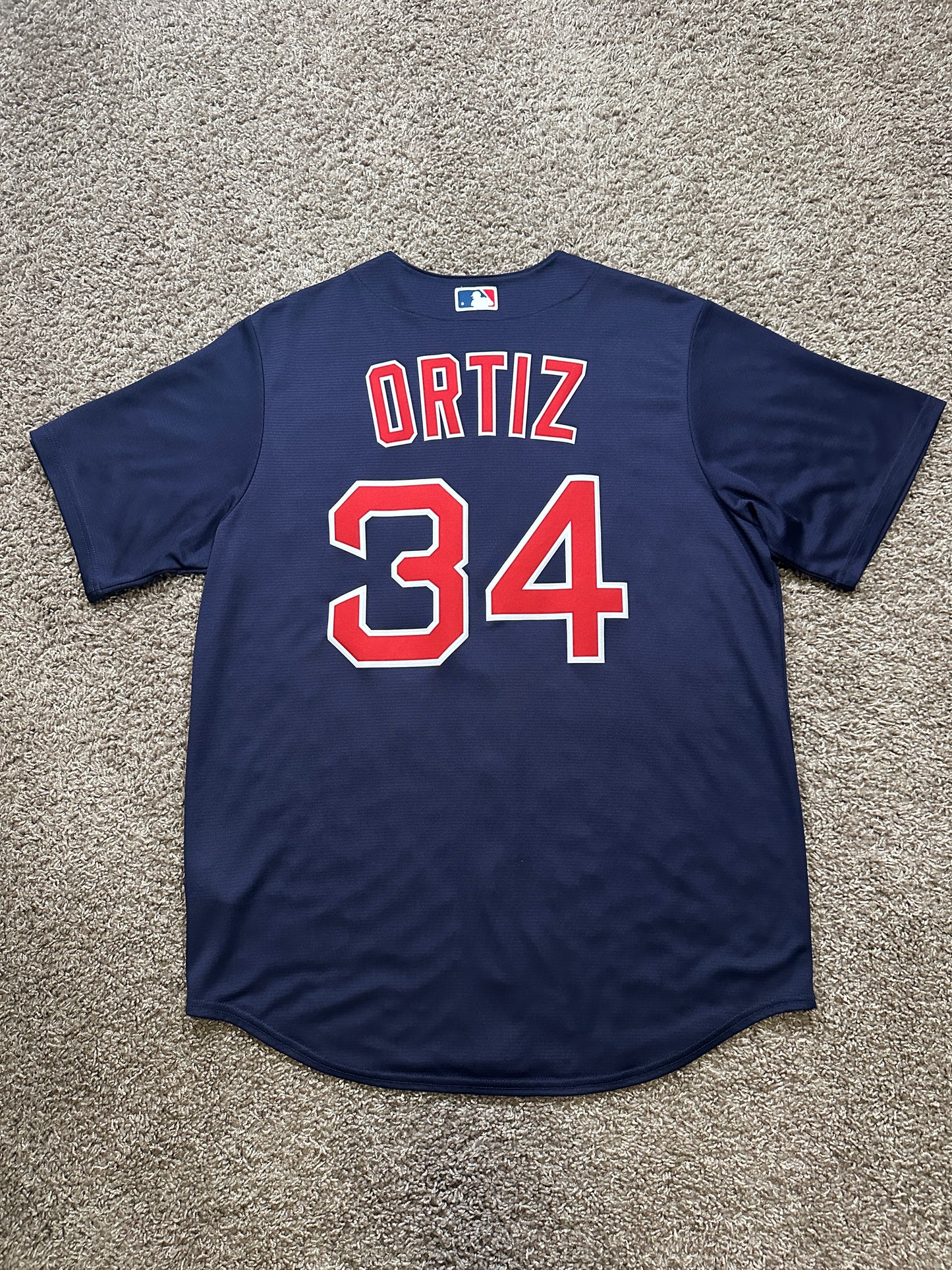 Boston Red Sox David Ortiz #34 Baseball Jersey Navy Men Size T-shirtrt