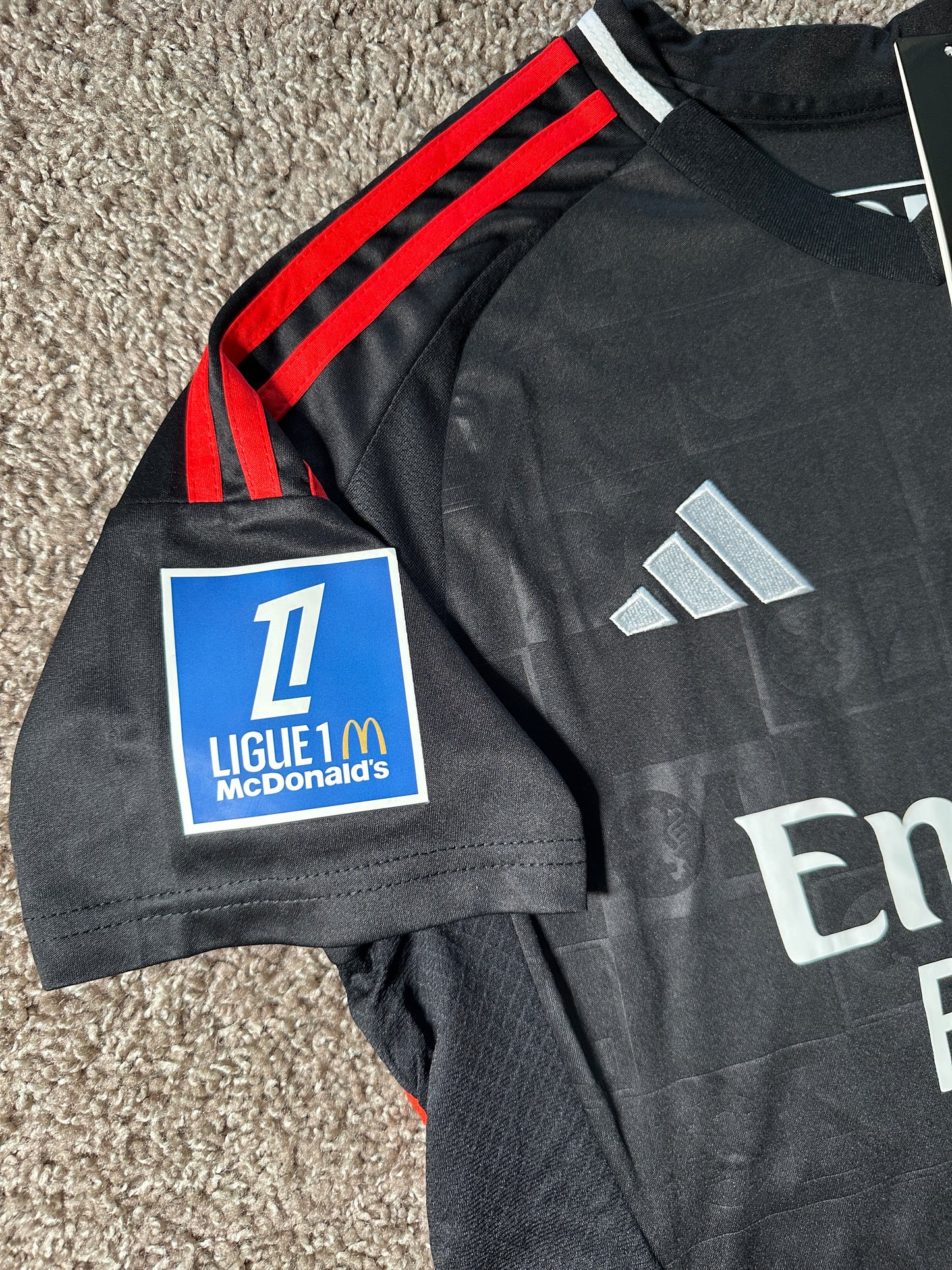 Lyon 2024/25 Juninho #8 Black Away Jersey Men size