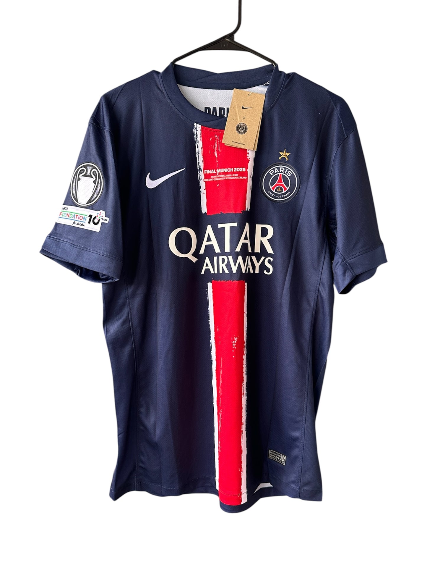 PSG KVARATSKHELIA #7 Home Blue 2024/25 Final Champions Soccer Jersey Men