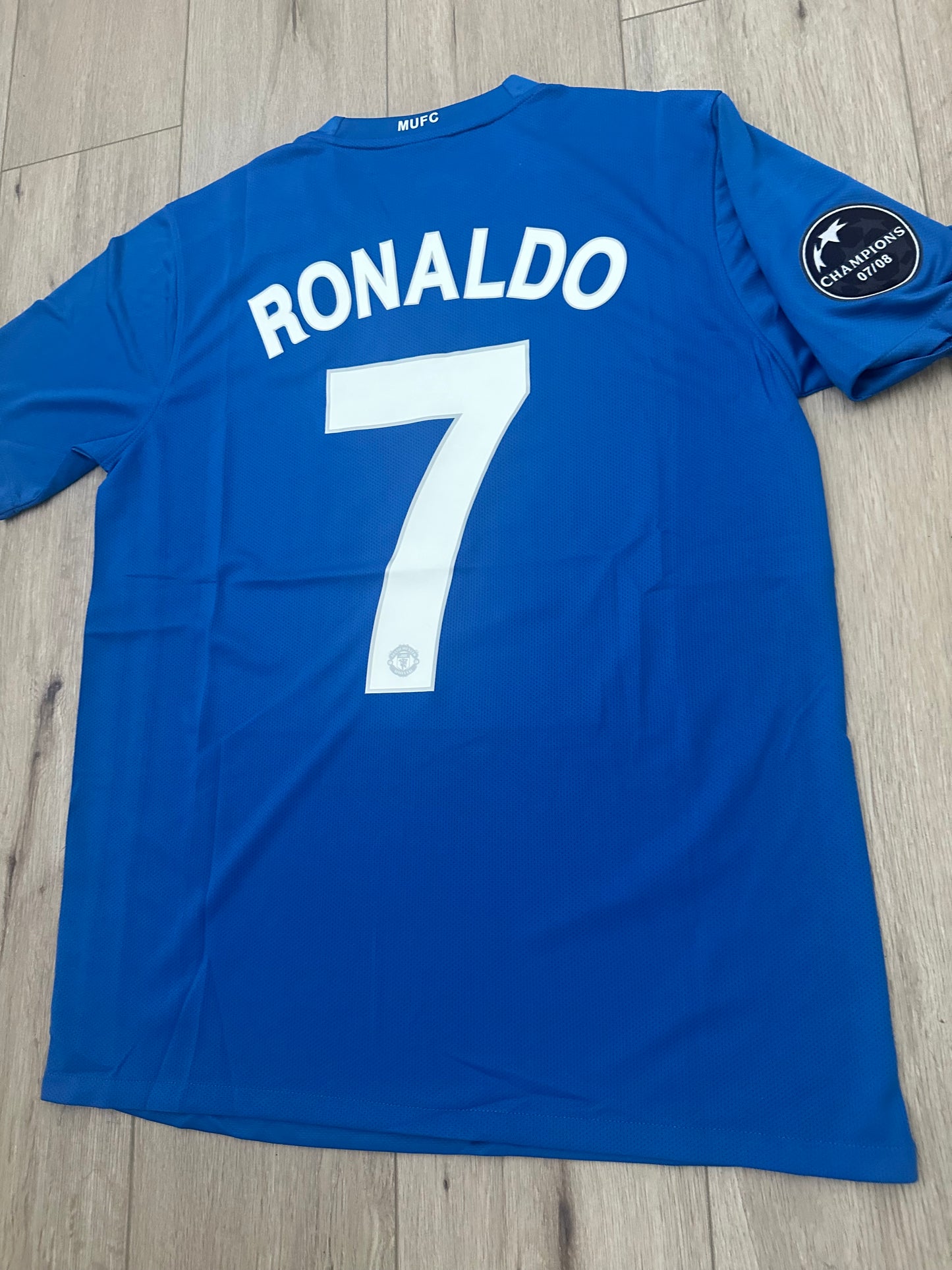 Manchester United Ronaldo 2009 Soccer Jersey Away Blue Champions Men Football