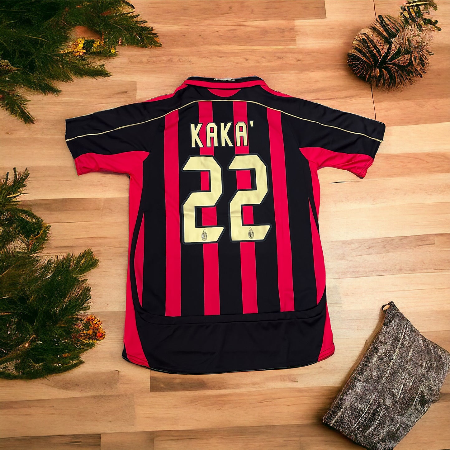 Milan Kaka 22 Retro 06-07 Home Soccer Jersey Home Red Black Men