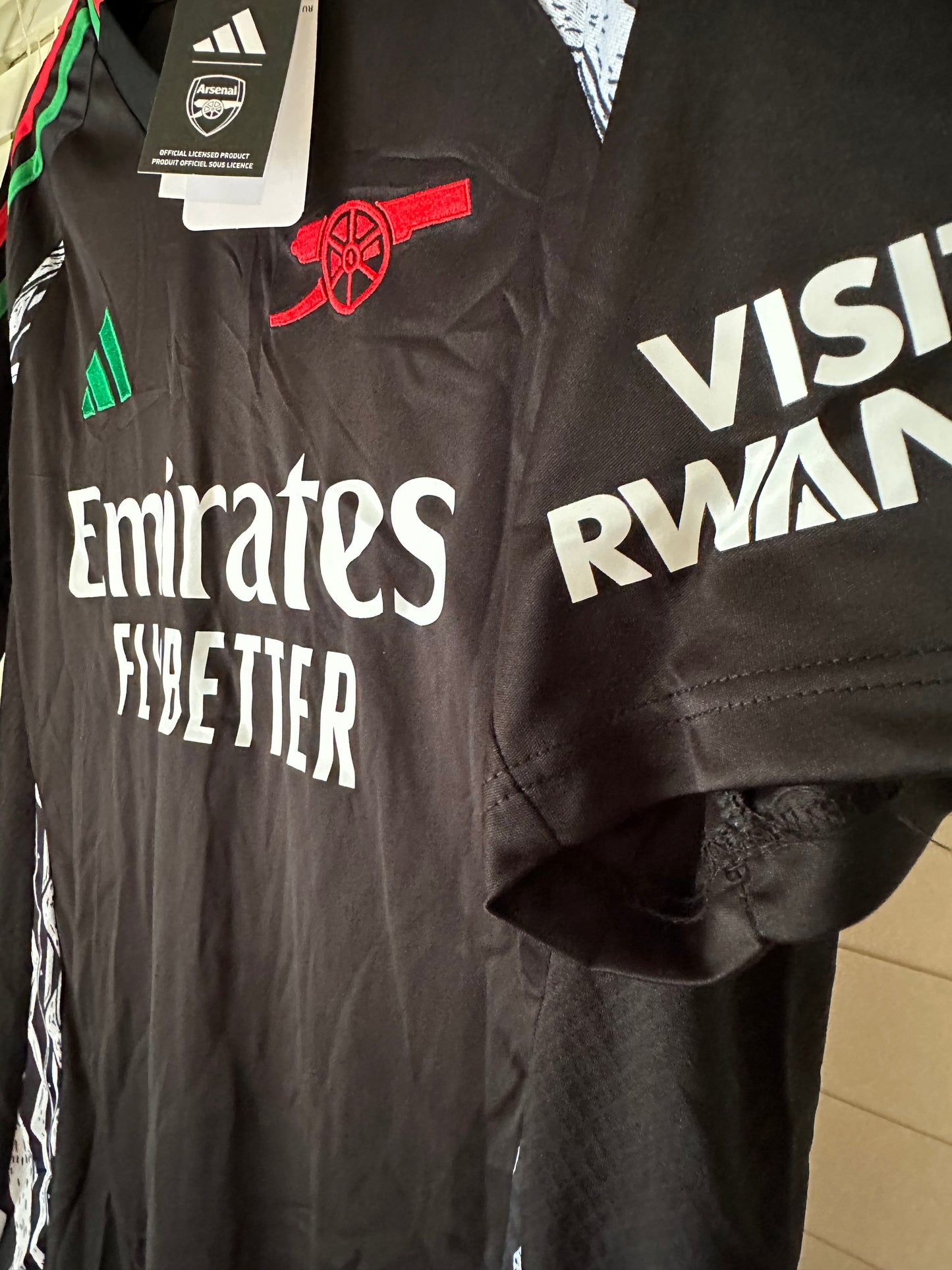 Arsenal Martin Odegaard #8 Black Away Soccer Jersey Men Premier Shirt Size Men