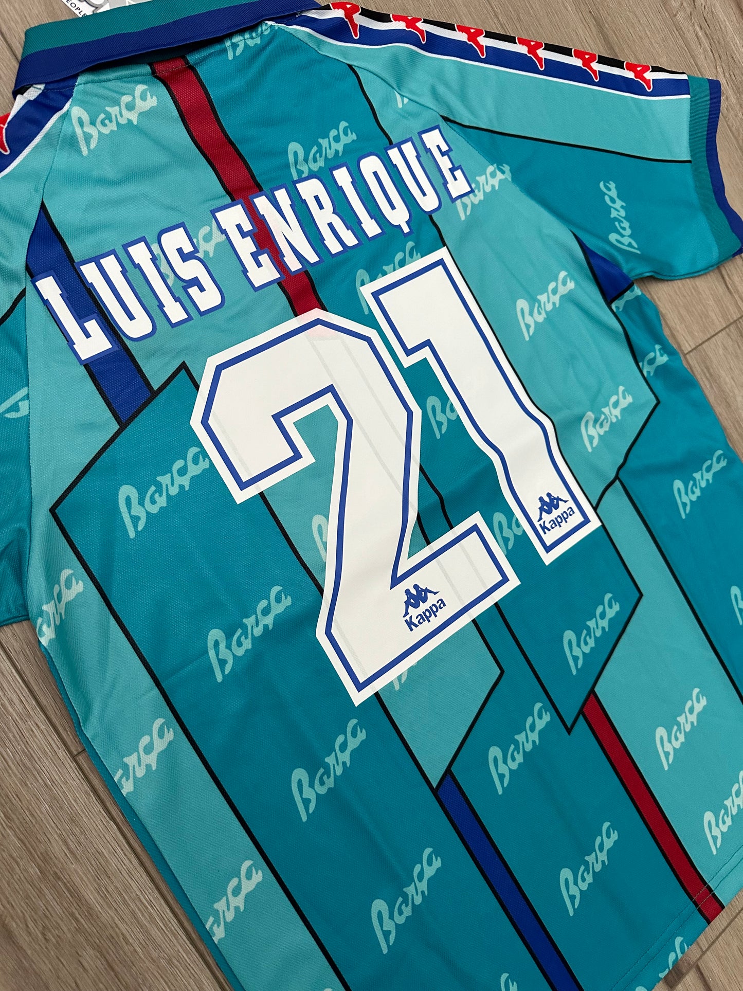 Barcelona 96/97 Luis Enrique #21 Retro Away Jersey Blue Men’s Size