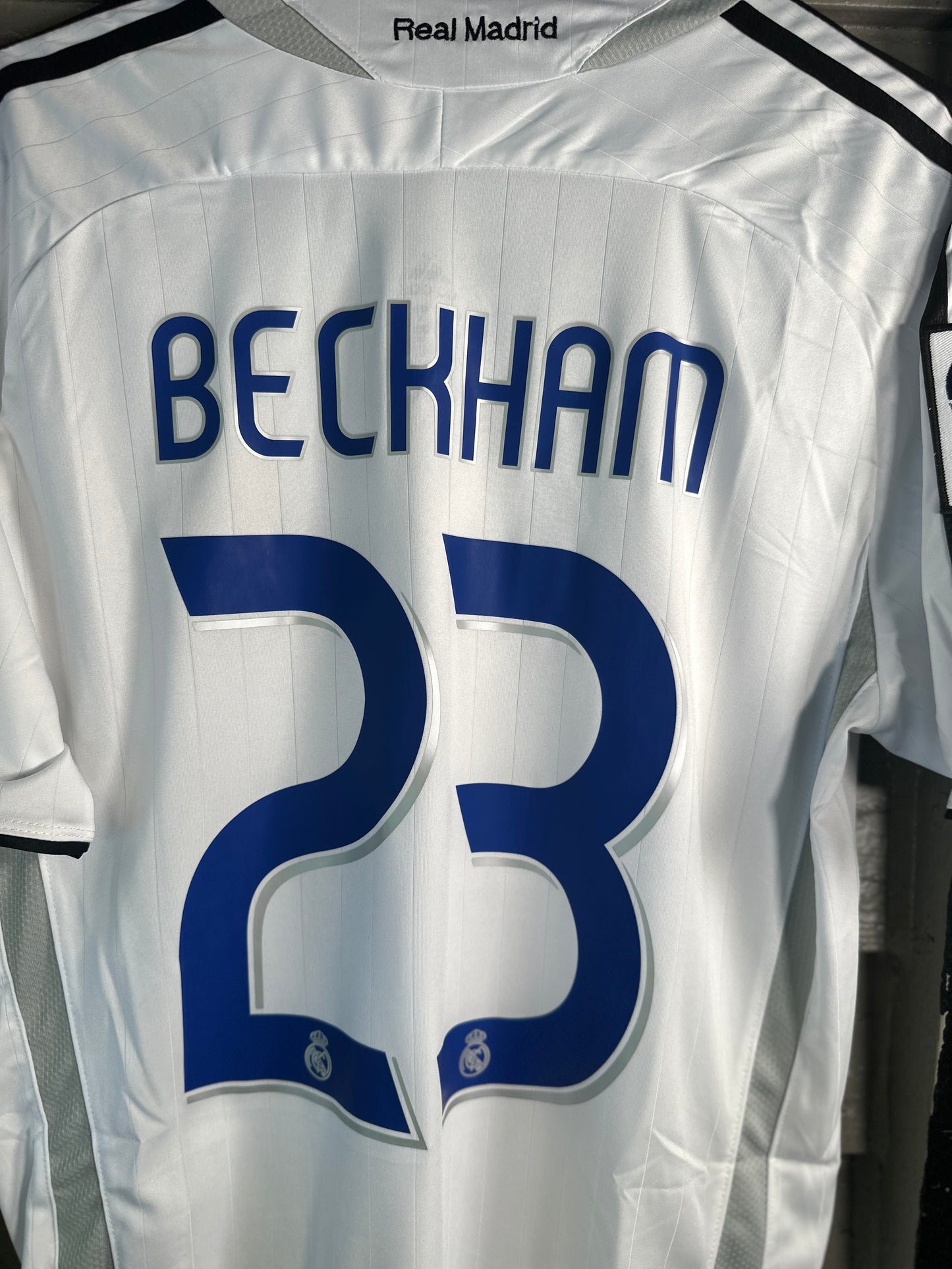 David Beckham #23 Real Madrid 06/07 Away Retro Soccer Jersey White