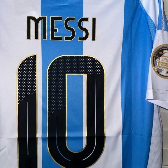 Argentina Lionel Messi #10 Soccer Jersey 2024 Final Cup Home Blue Men Size Shirt