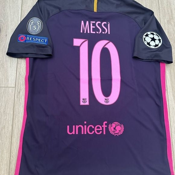 Barcelona Messi Away Purple 2016/17 Soccer Jersey #10 Large size Men shirt