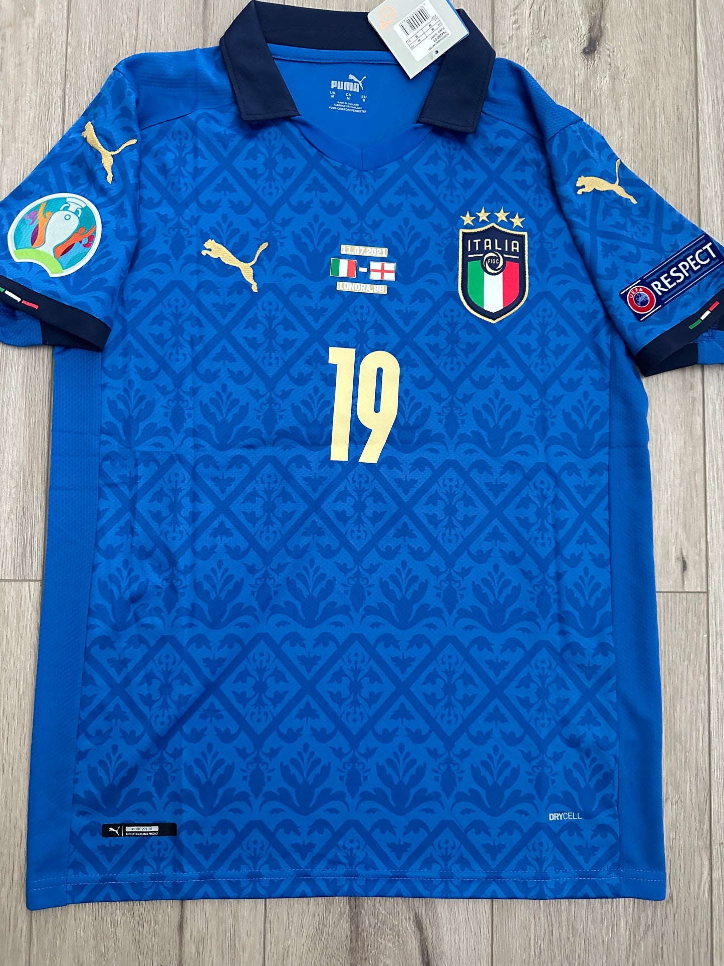 Italy Leonardo Bonucci #19 Soccer Jersey Final Euro 2021 Regular Size men Team