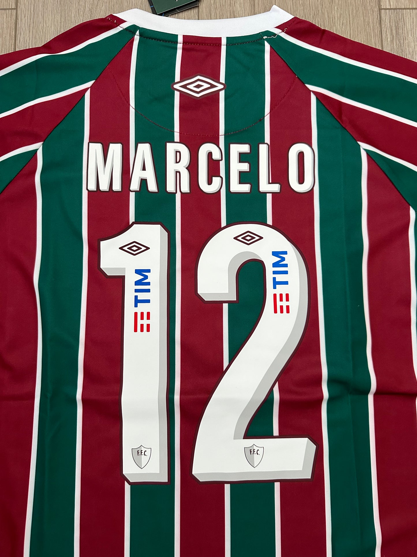 Fluminense Marcelo Soccer Jersey Home Red Green Brazil Men Size