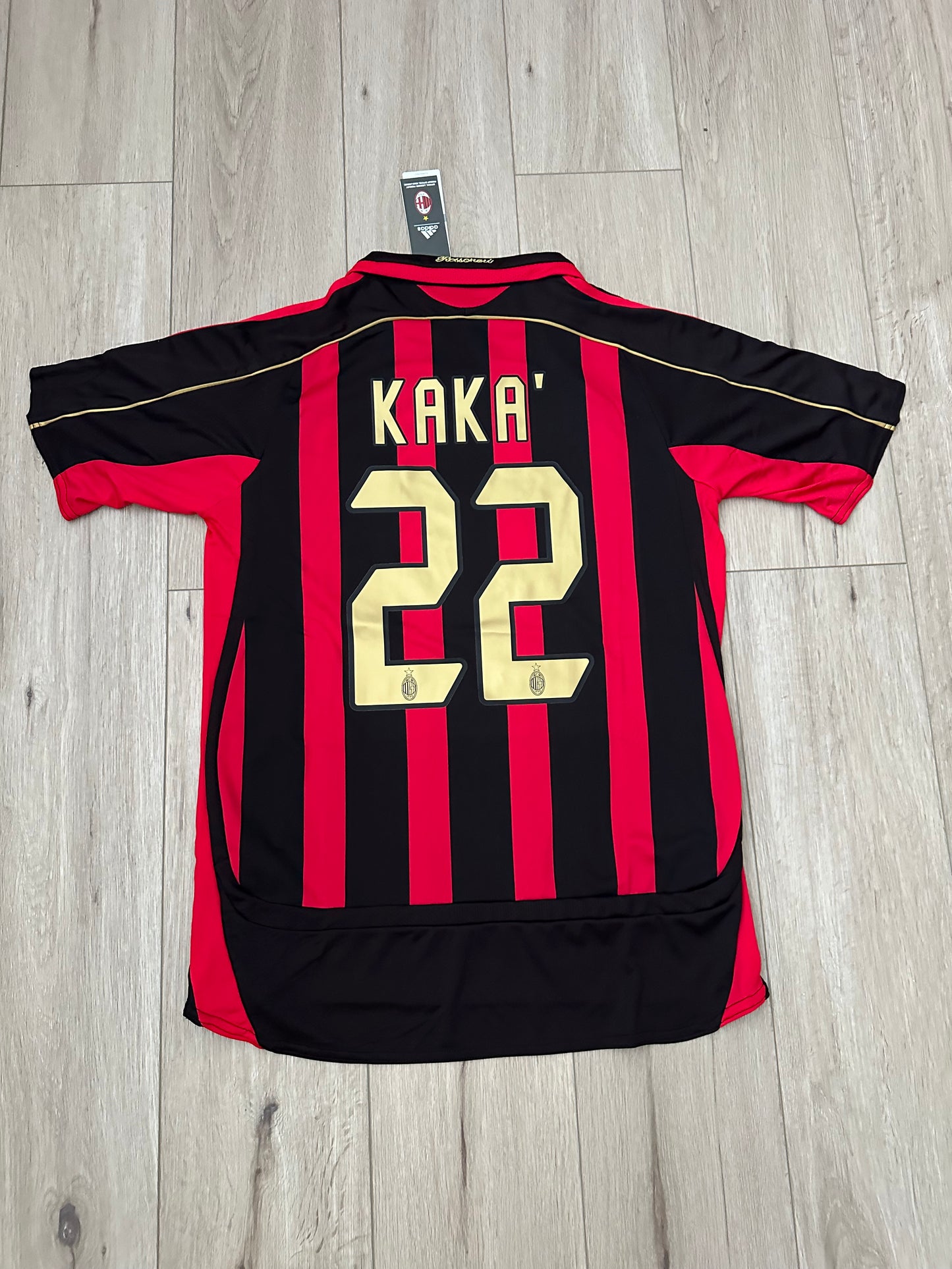 Milan Kaka 22 Retro 06-07 Home Soccer Jersey Home Red Black Men