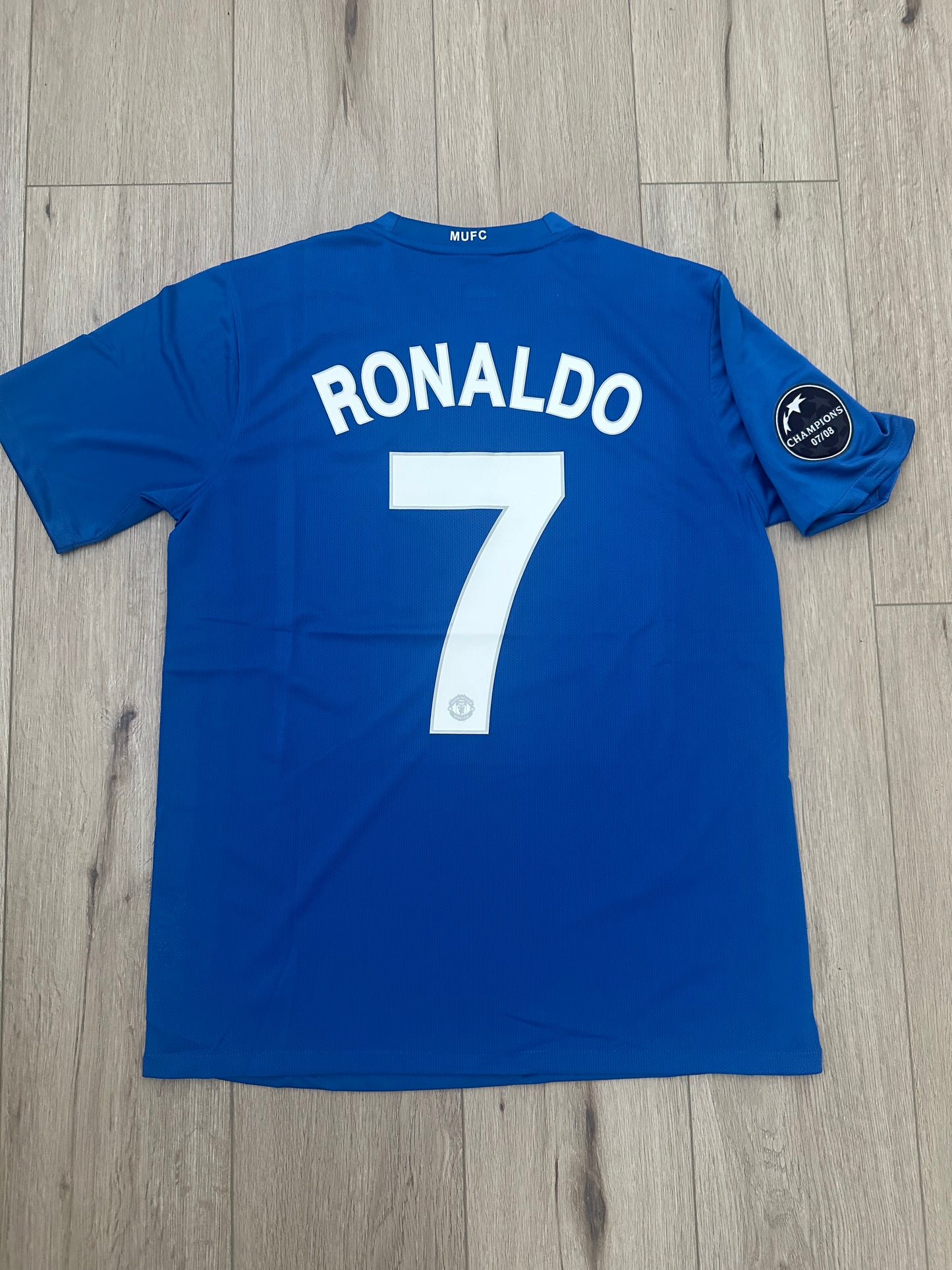 Manchester United Ronaldo 2009 Soccer Jersey Away Blue Champions Men Football