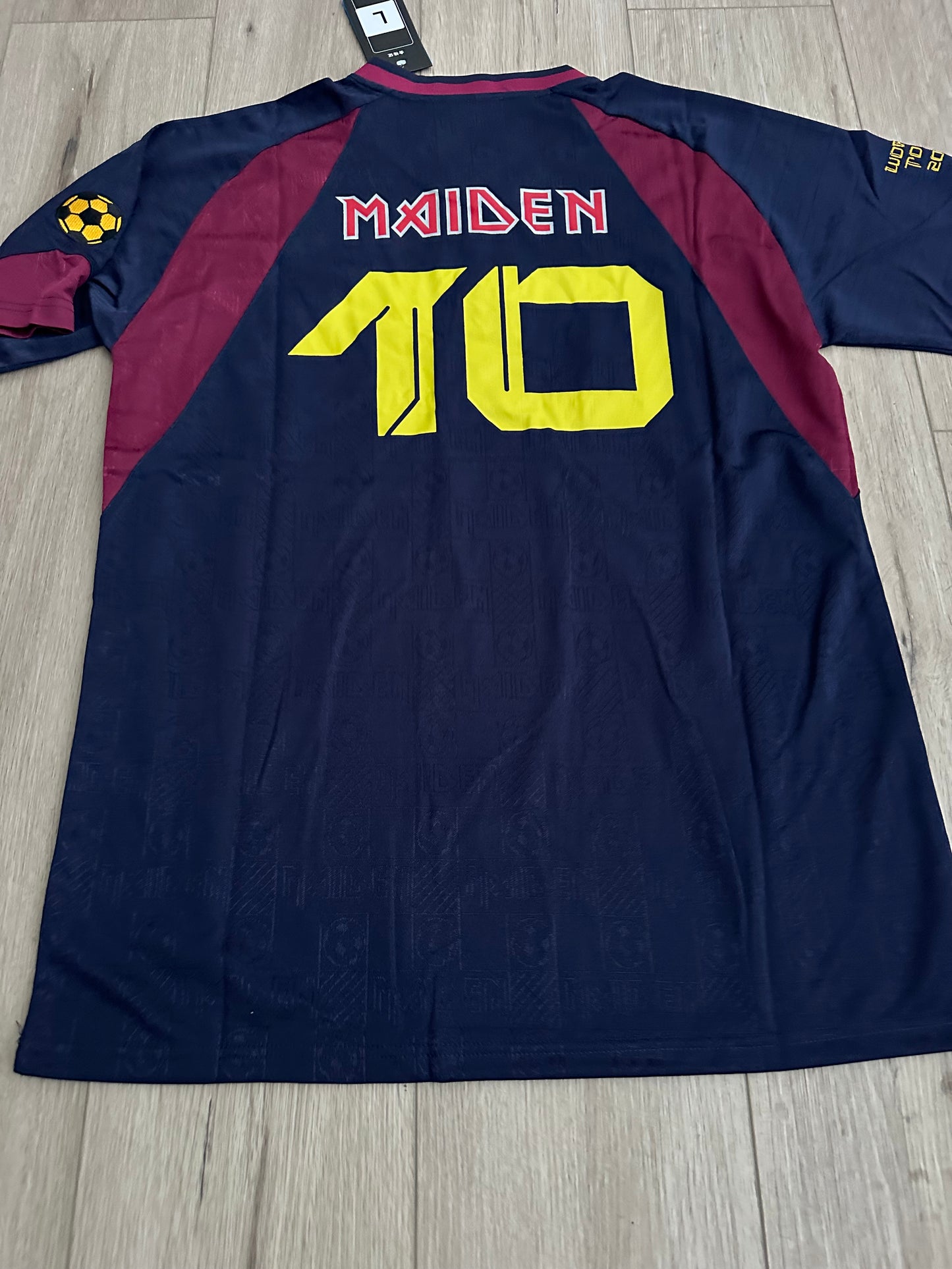 Soccer Jersey Retro 2010 West Ham Iron Maiden Home Red Blue Size Men Football