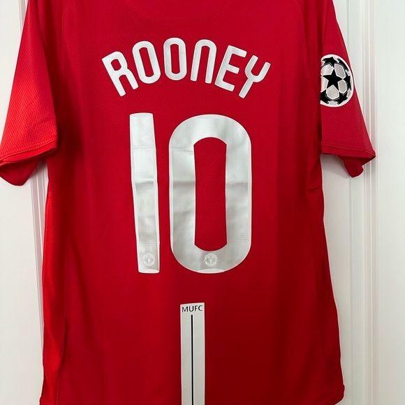 Manchester United Wayne Rooney #10 Retro Soccer Jersey Red Home UCL Final Men