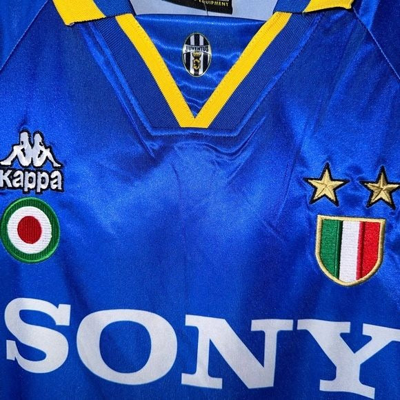 Juventus #10 Alessandro Del Piero 1995/96 Retro Soccer Jersey Away Blue Men Size