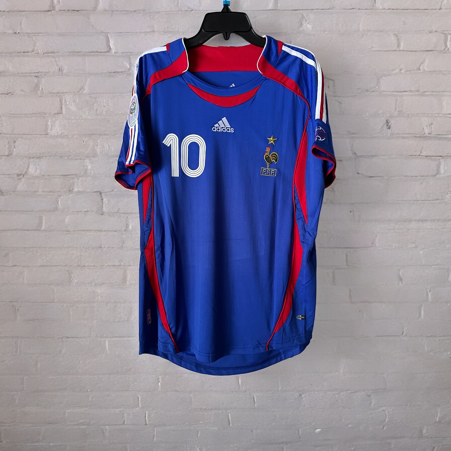 France Zinedine Zidane #10 Retro Soccer Jersey FWC 2006 Home Blue Men Size shirt