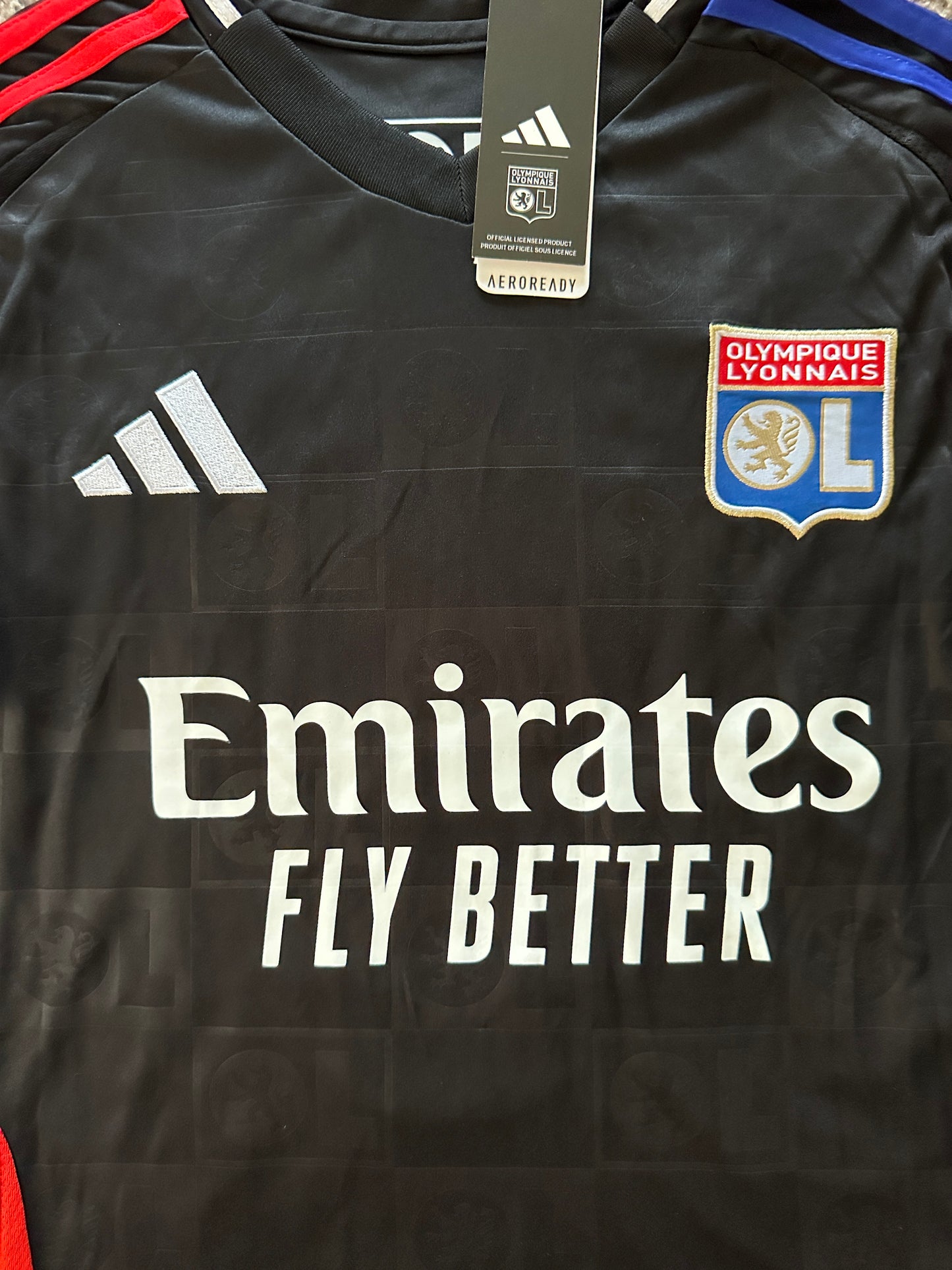 Lyon 2024/25 Juninho #8 Black Away Jersey Men size