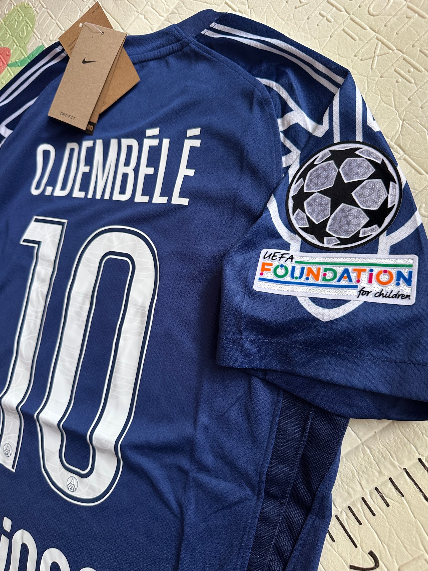 PSG Dembele #10 Third Blue 2024/25 Soccer Jersey UCL Men Size
