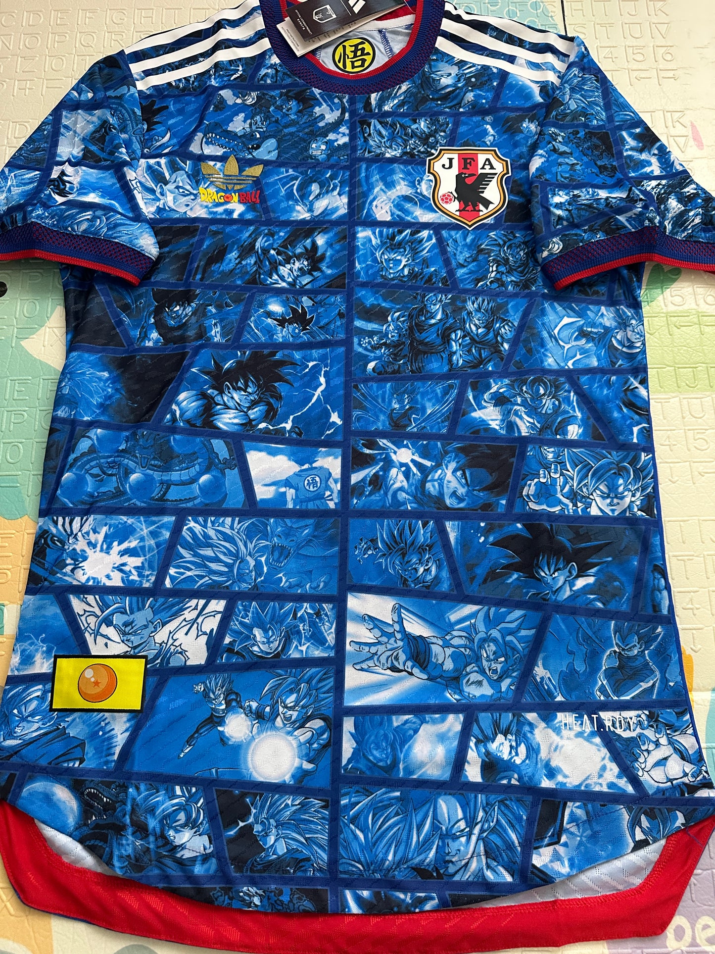 Japan Dragon Ball Z Soccer Jersey Blue Special Edition Anime Men Size Shirt