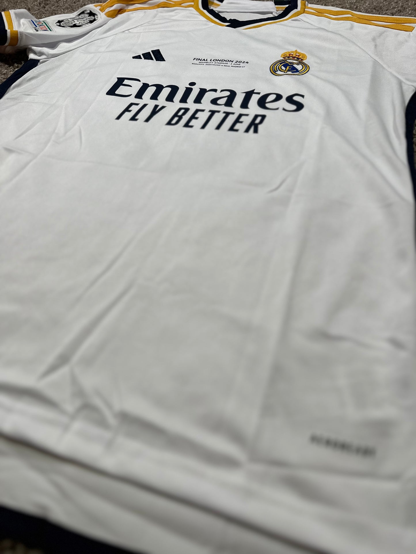 Real Madrid Final 2024 Toni Kroos #8 Home White Soccer Jersey Men Shirt Size
