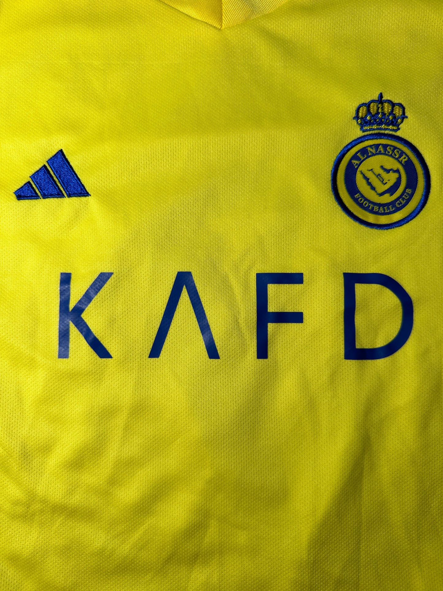 Cristiano Ronaldo #7 Al Nassr For Kids Yellow Soccer Jersey Youth Size Shirt