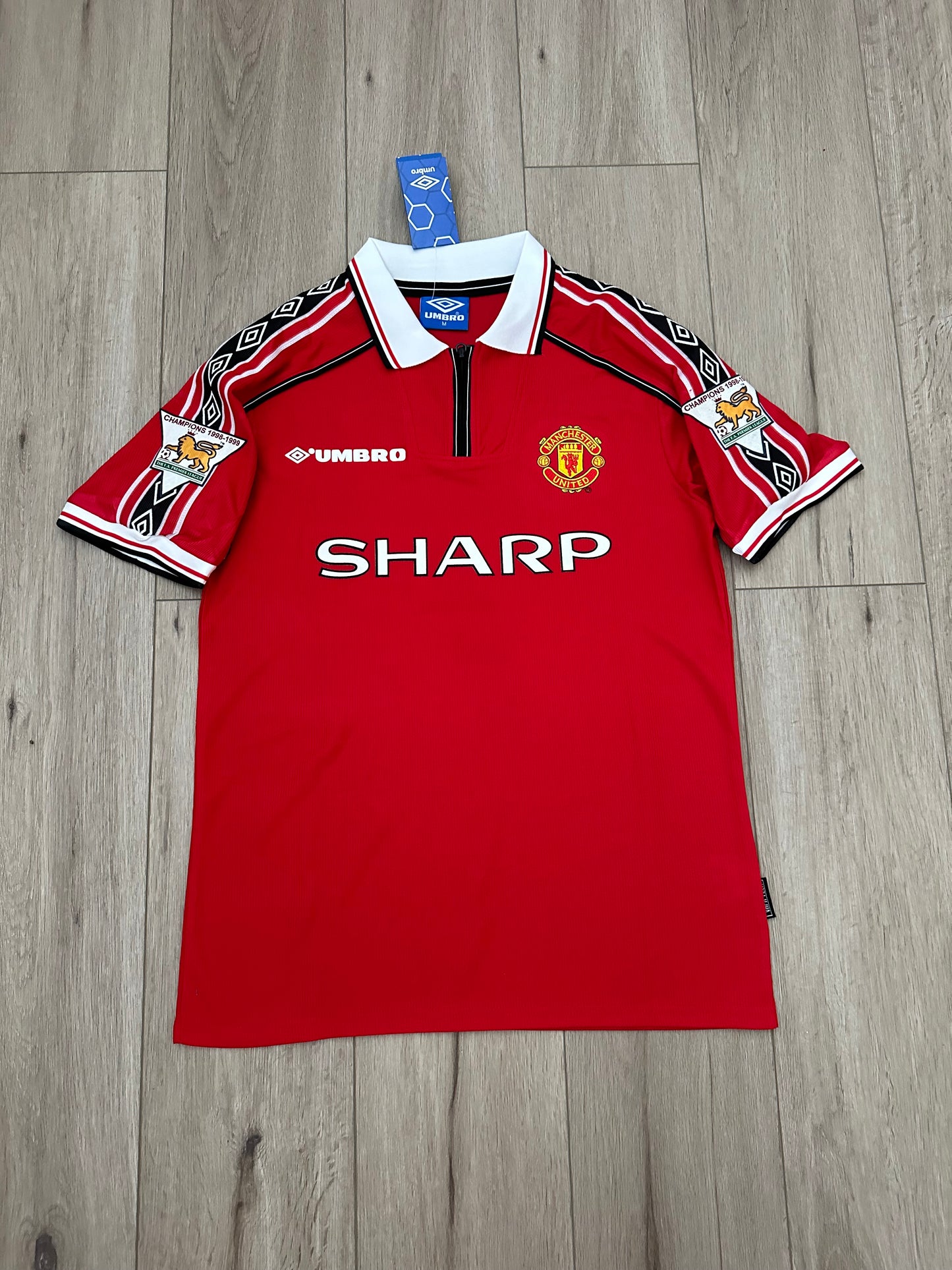 Manchester United 98/99 Retro David Beckham 7 Red Home Football Shirt Men Size