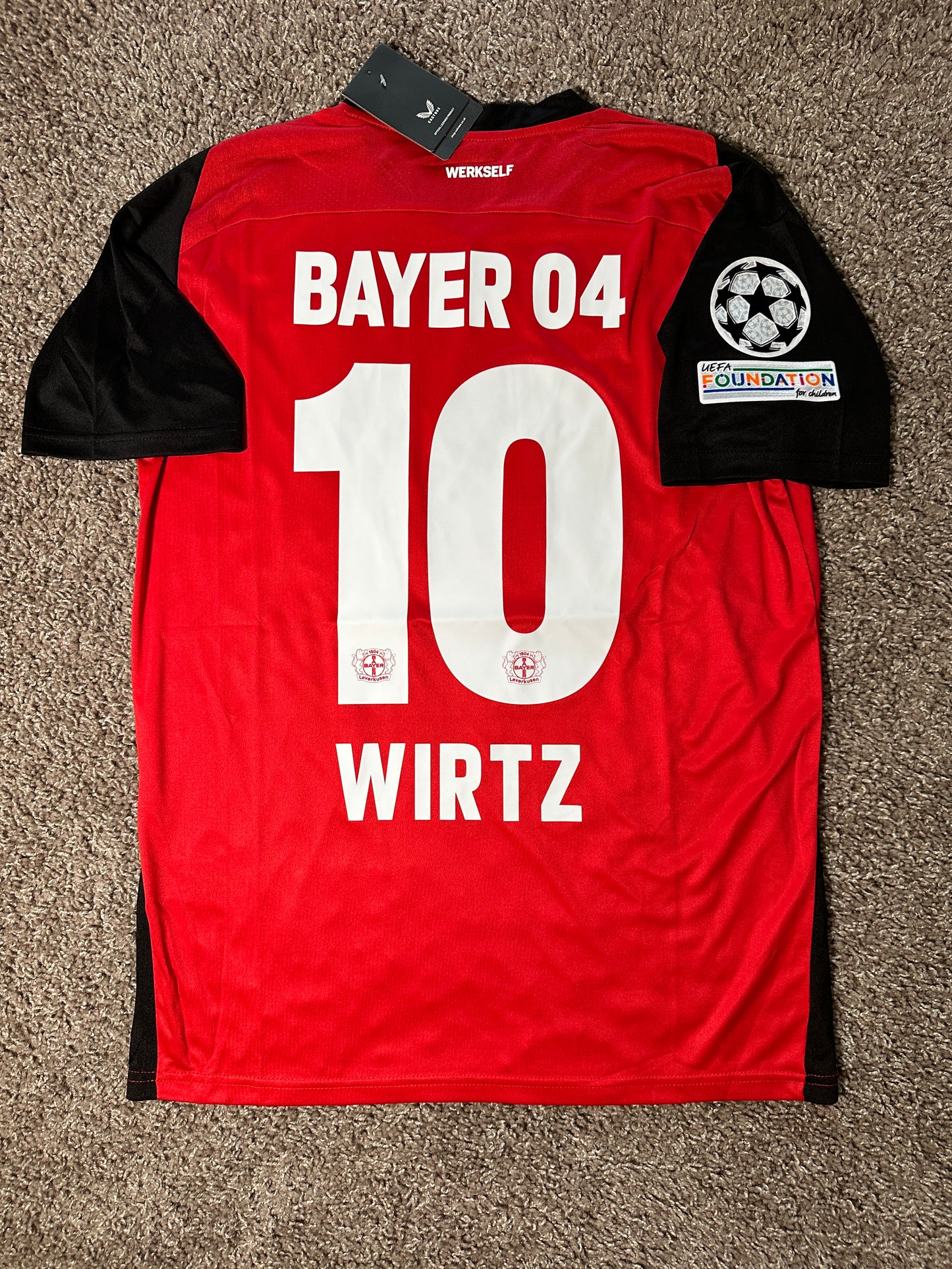 Bayern Leverkusen Florian Wirtz #10 Soccer Jersey 2024/25 Home Red Men Fan Shirt